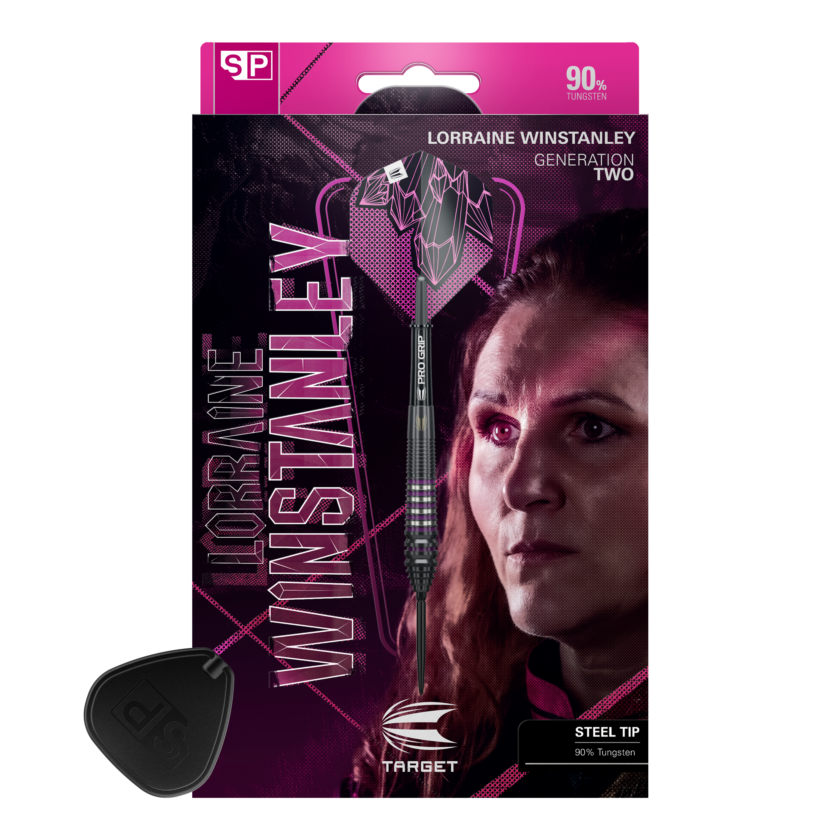 Target Lorraine Winstanley GEN2 Freccette in acciaio Swiss Point - 24 g Auf diesem Bild sind die Target Lorraine Winstanley GEN2 Swiss Point Steeldarts - 24g dargestellt. Diese Darts eignen sich ideal für professionelle Dartspiele.