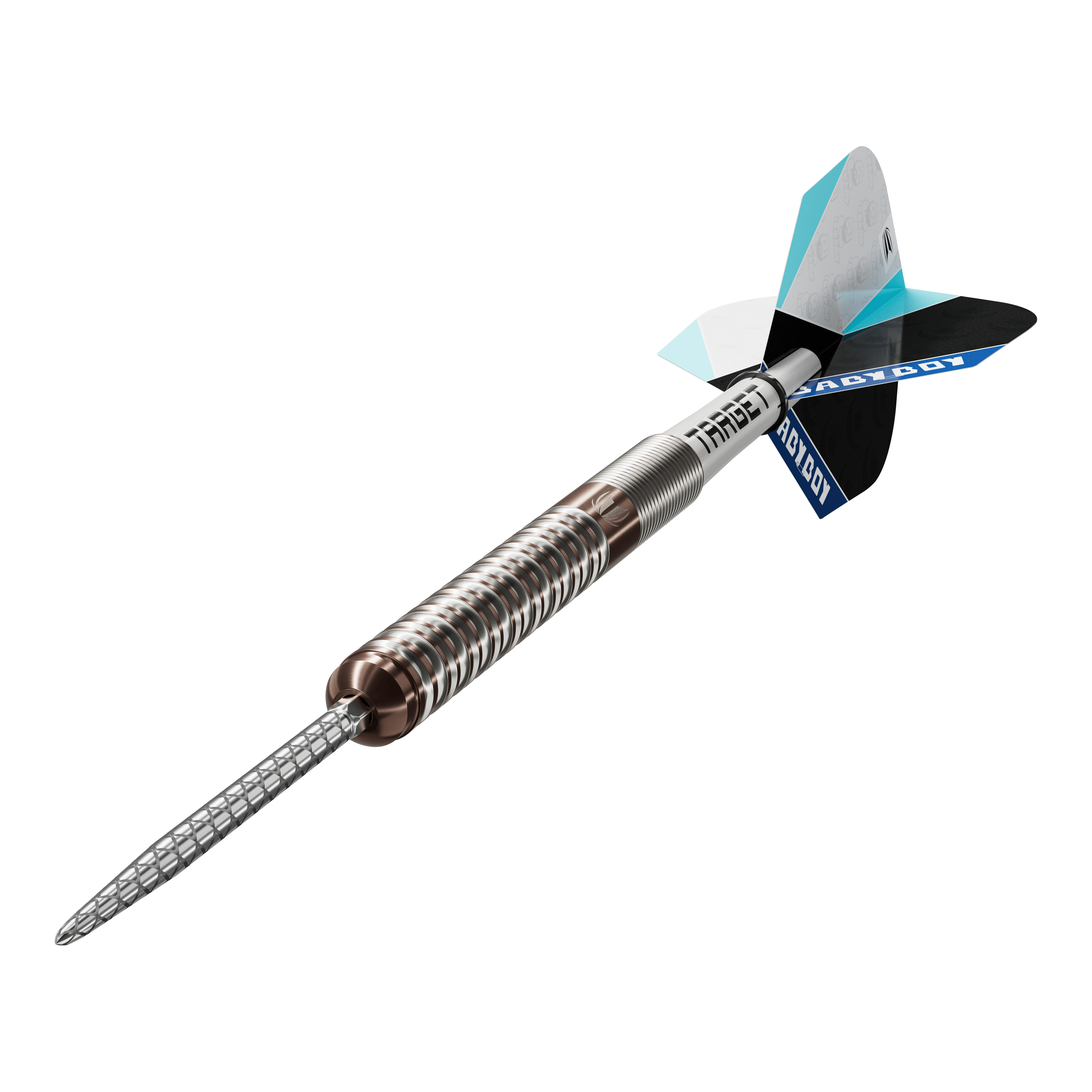Das Bild zeigt die Target Adam Lipscombe Swiss Points Steeldarts. Sie sind für Präzision und Haltbarkeit bekannt.