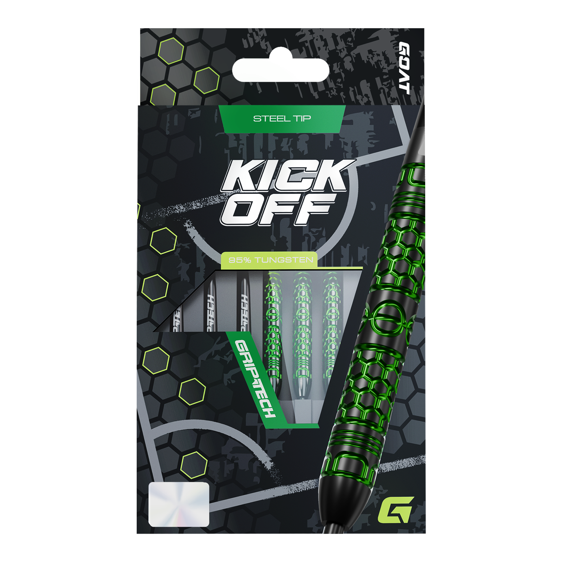Freccette in acciaio GOAT Kick-Off Das Foto zeigt die GOAT Kick-Off Steeldarts. Dieses Dart-Set zeichnet sich durch eine ansprechende Optik und Funktionalität aus.