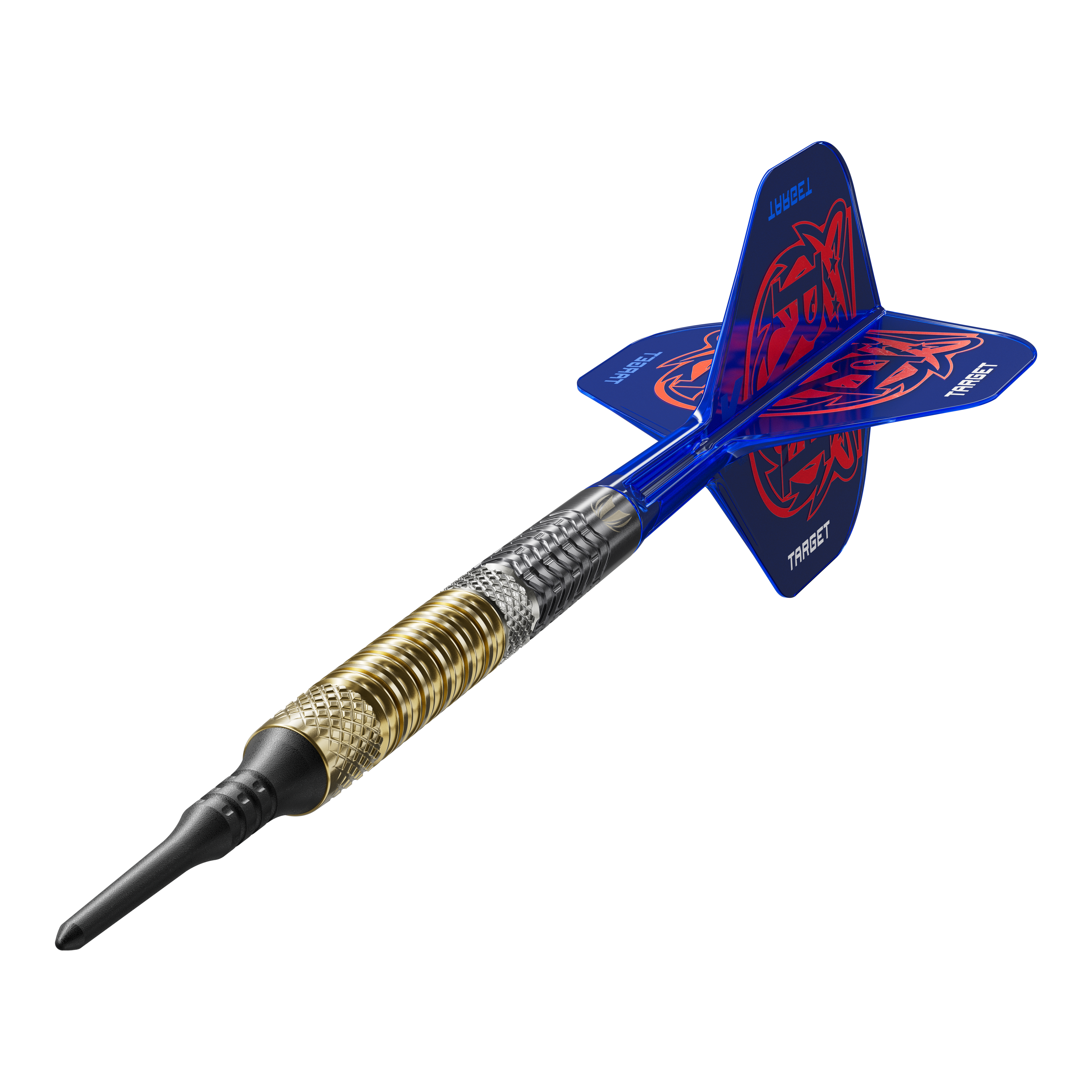 Target freccette morbide Raymond Van Barneveld GEN6 Das Bild zeigt die Target Raymond Van Barneveld GEN6 Softdarts aus einer anderen Perspektive. Die Details der Softdarts sind gut erkennbar.
