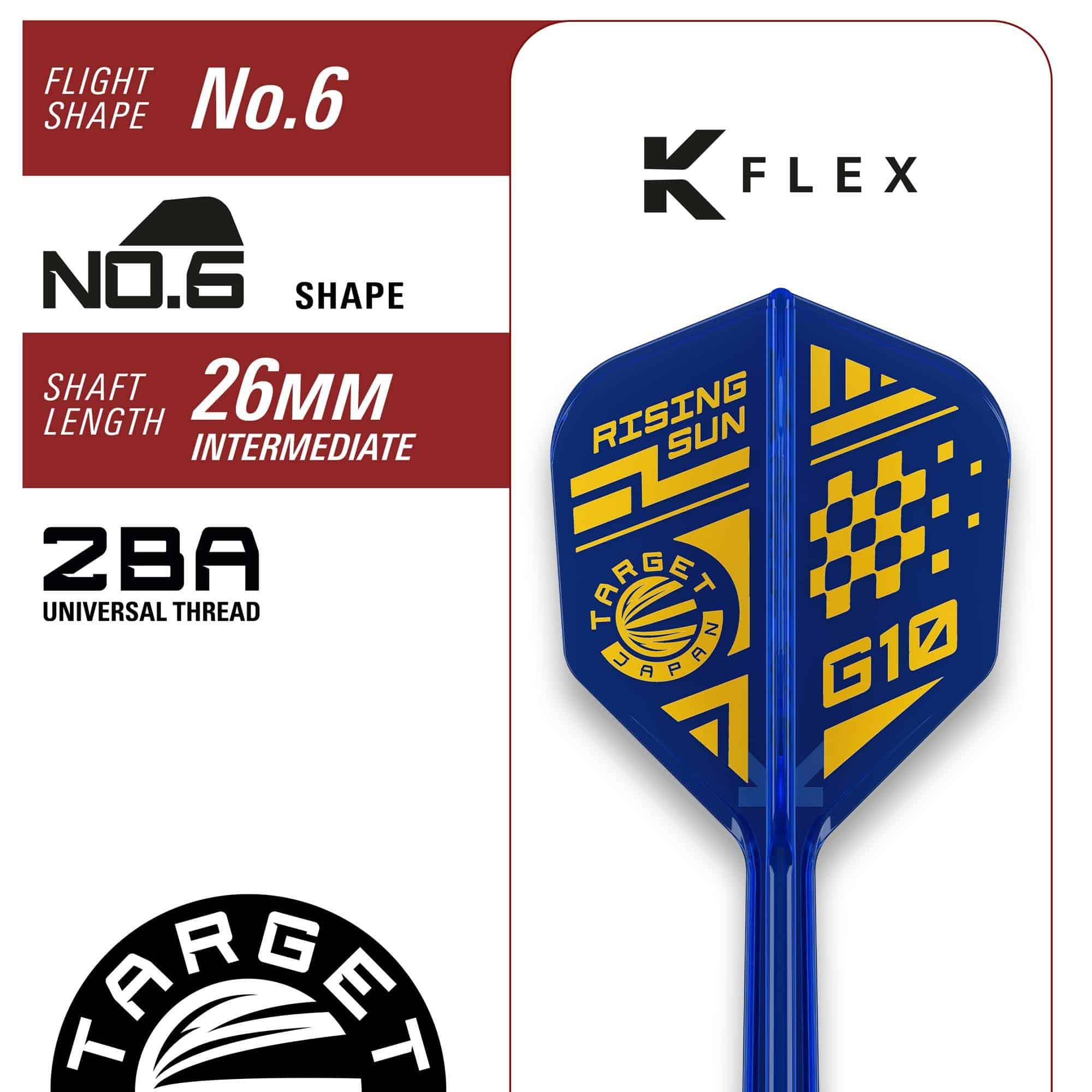 Target Japan Rising Sun GEN10 freccette morbide - 21,5 g Target Japan Rising Sun GEN10 Softdarts - 21,5g ist auf dem Bild zu sehen. Die Darts zeichnen sich durch hochwertige Verarbeitung aus.