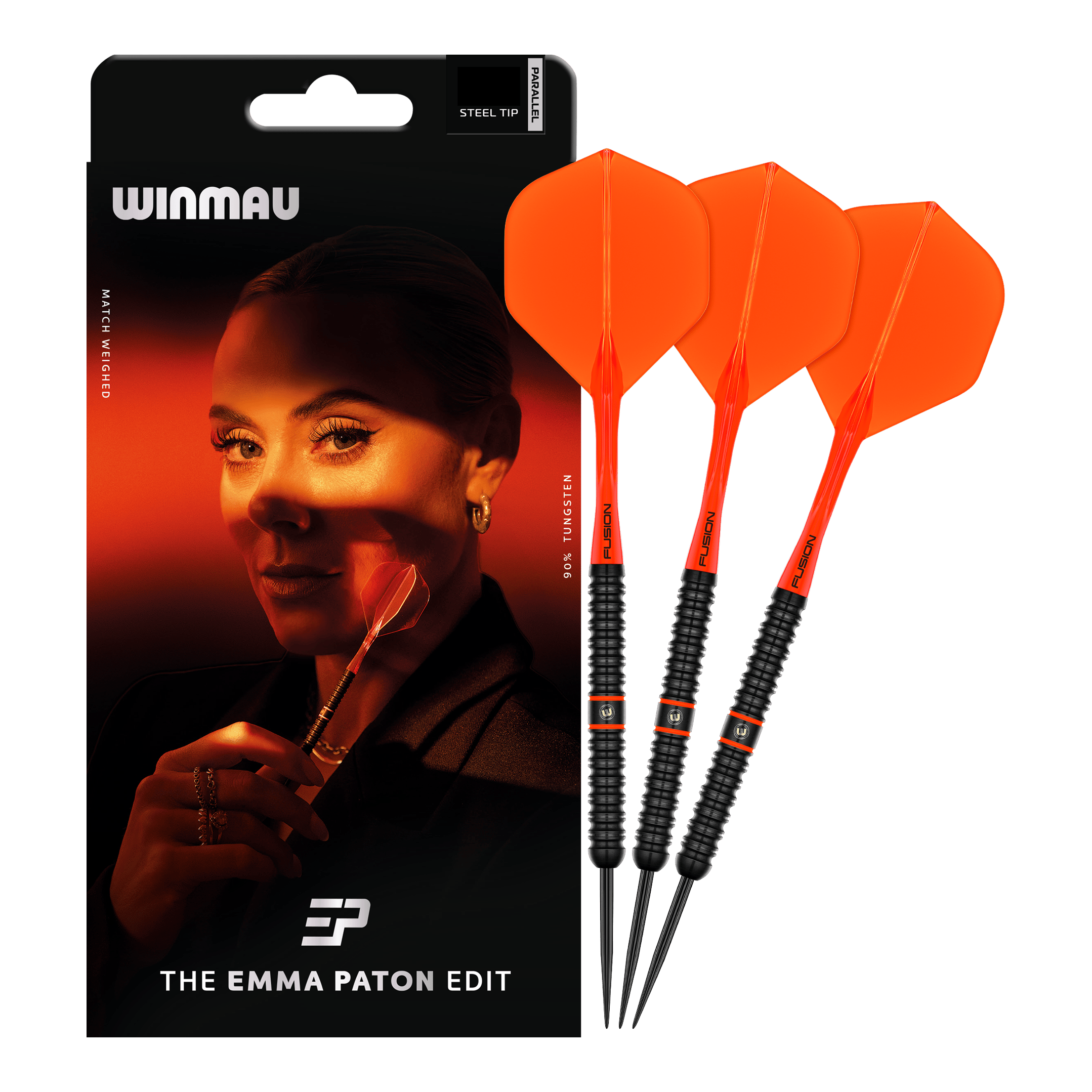 Dardi in acciaio Winmau Emma Paton Edit - 23 g Das Produkt Winmau Emma Paton Edit Steeldarts - 23 g ist auf dem Bild zu sehen. Es handelt sich um hochwertige Steeldarts für präzises Werfen.