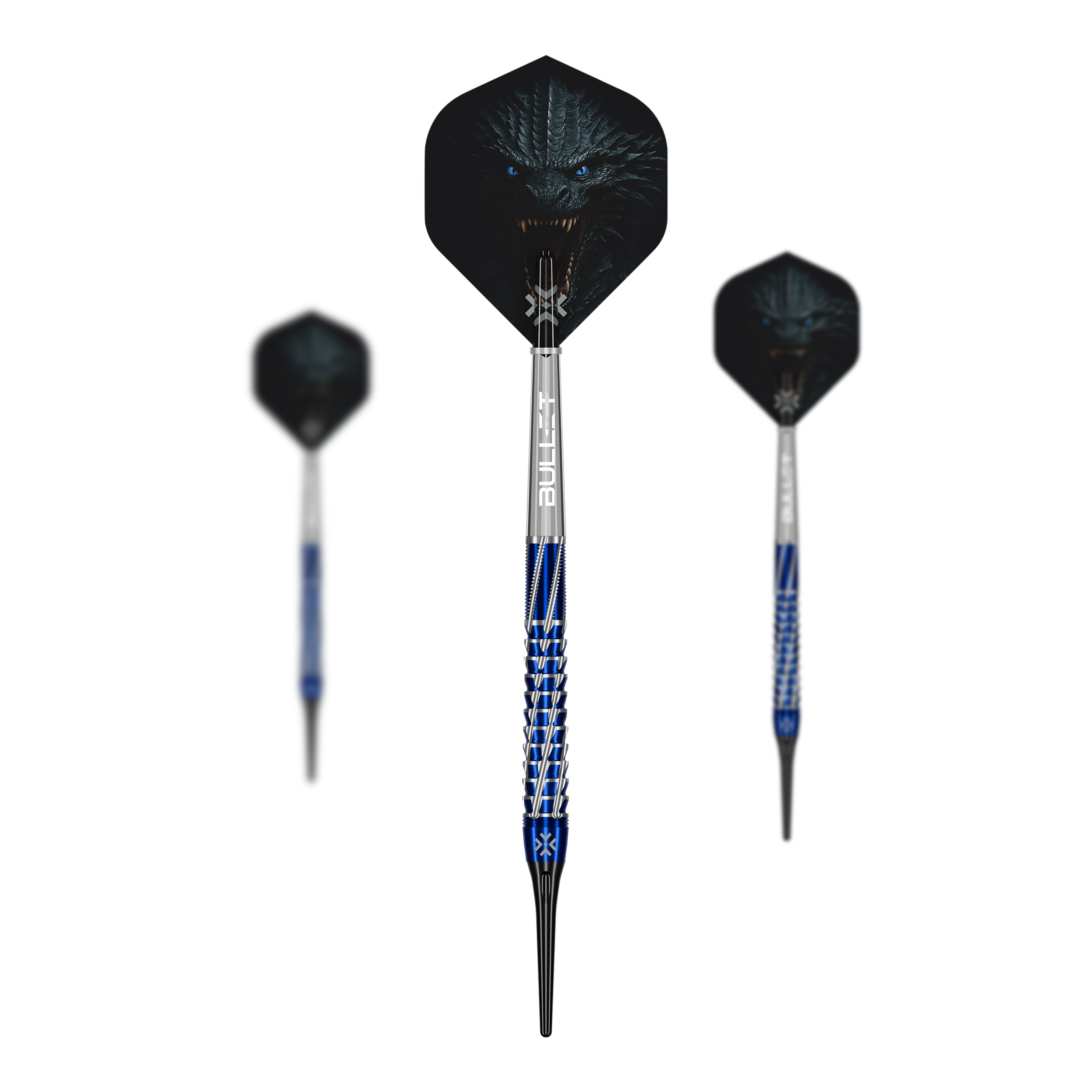 Freccette morbide Bullet Hydra - 20 g Abgebildet ist das Produkt Bullet Hydra Softdarts - 20g. Es handelt sich um ein Softdart-Set mit moderner Gestaltung.