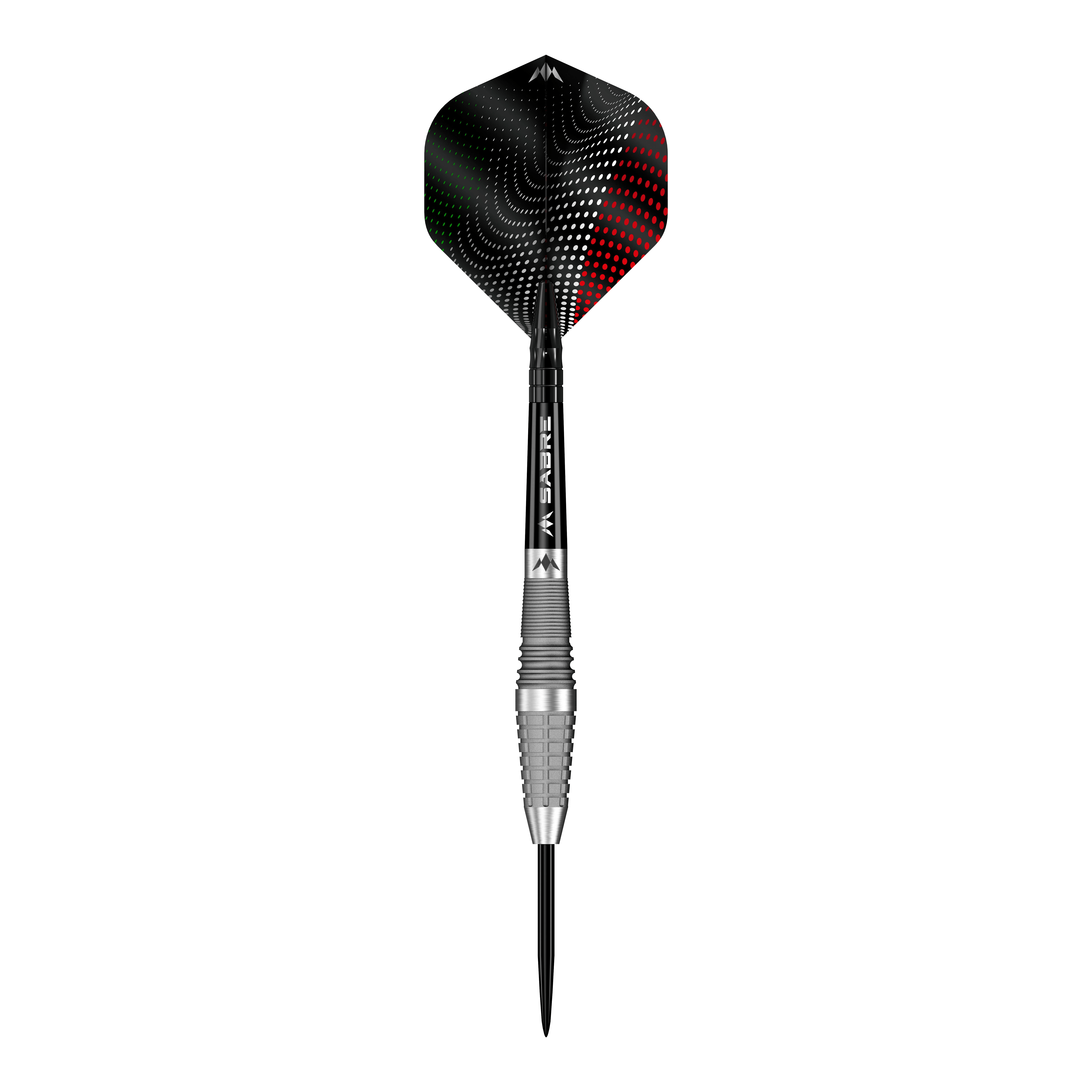 Mission Michele Turetta Freccette in acciaio sabbiato - 23 g Mission Michele Turetta Sandblasted Steeldarts - 23g, abgebildet als einzelner Dartpfeil. Das Bild zeigt das Design und die sandgestrahlte Oberfläche dieses Produkts.