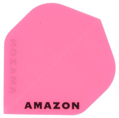A28 Das Bild zeigt ein pinkes Dart-Flugblatt mit der Aufschrift „AMAZON“ unten. Es handelt sich um das Produkt „Amazon Flights A28“.