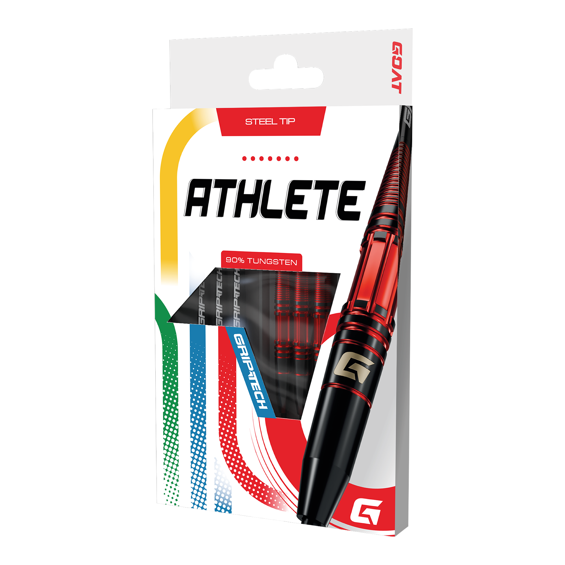 Freccette in acciaio al tungsteno rosso GOAT Athlete Auf dem Bild sind die GOAT Athlete Red Tungsten Steeldarts zu sehen. Sie zeichnen sich durch ein sportliches Aussehen aus.
