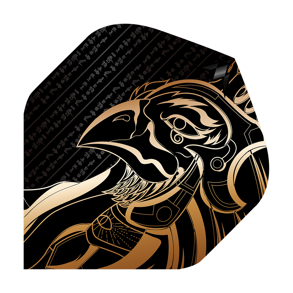 Missione Solo Horus No2 Voli Standard Das Bild zeigt das Produkt "Mission Solo Horus No2 Standard Flights" mit einem gold-schwarzen Design. Darauf ist ein stilisierter Horus-Kopf im ägyptischen Stil abgebildet.