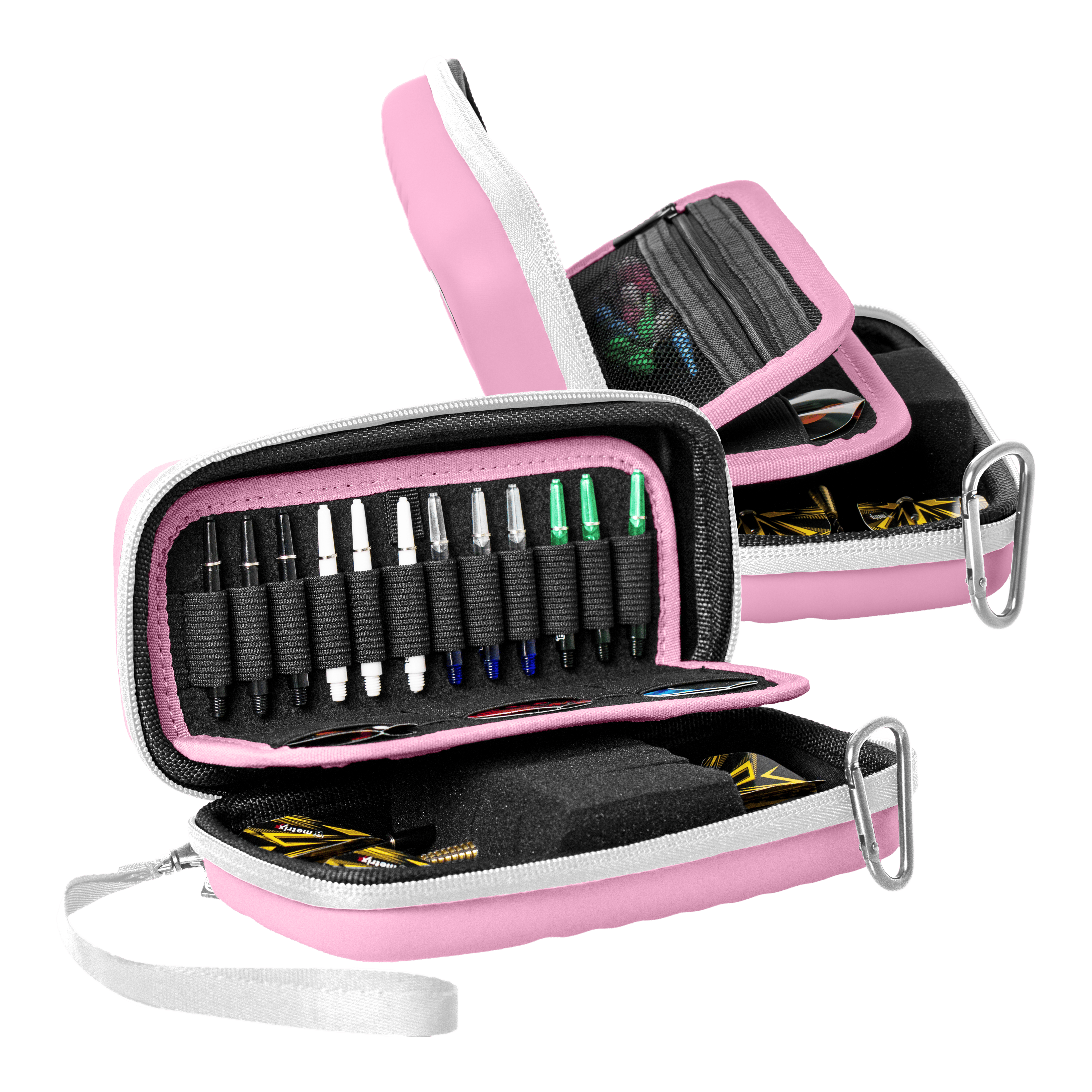 Custodia per freccette Bulls Orbis S - Rosa Hier sieht man das Bulls Orbis S Dartcase in Pink aus einer anderen Perspektive. Das Dartcase bietet Schutz und Ordnung für Dartutensilien.