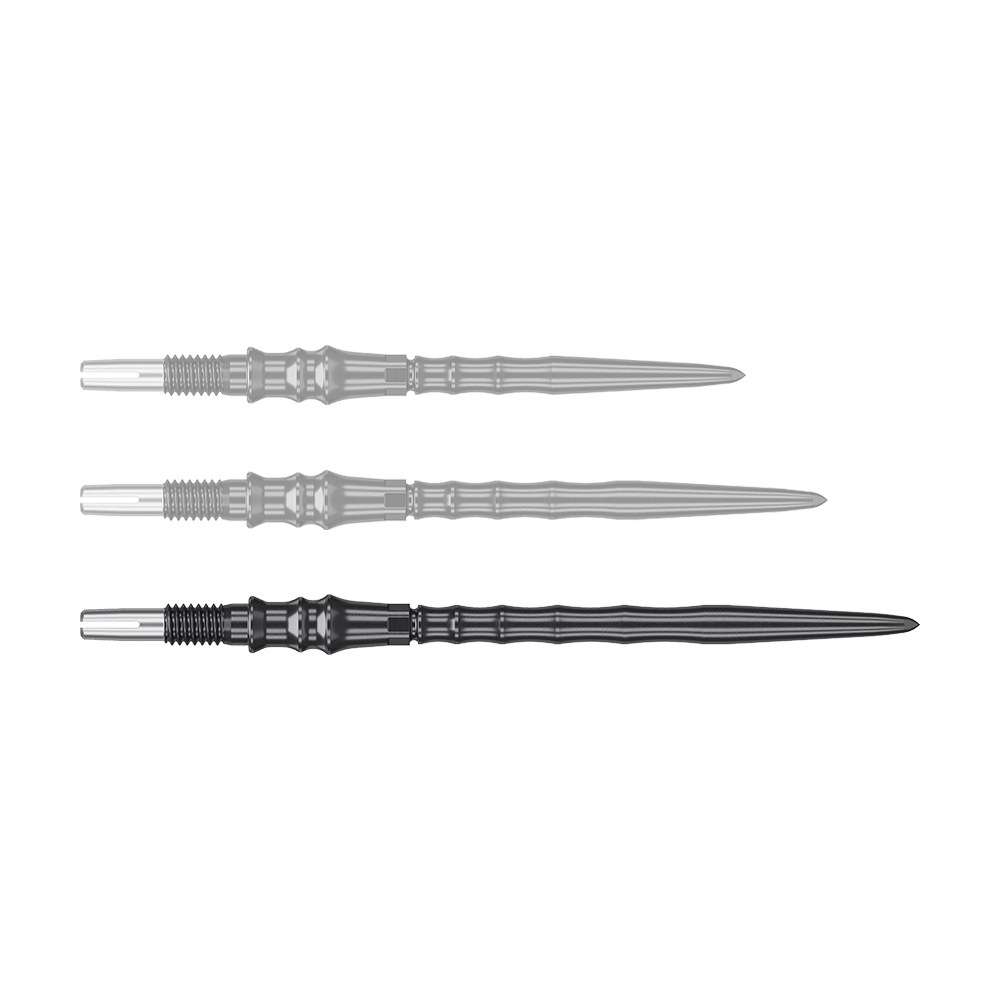 Punte per freccette Target Japan Premium Swiss Point in acciaio - Nere Zu sehen sind schwarze Steeldartspitzen, SwissPoint, 40 mm von Target Japan Premium. Die Einzelspitze ist im Detail abgebildet.