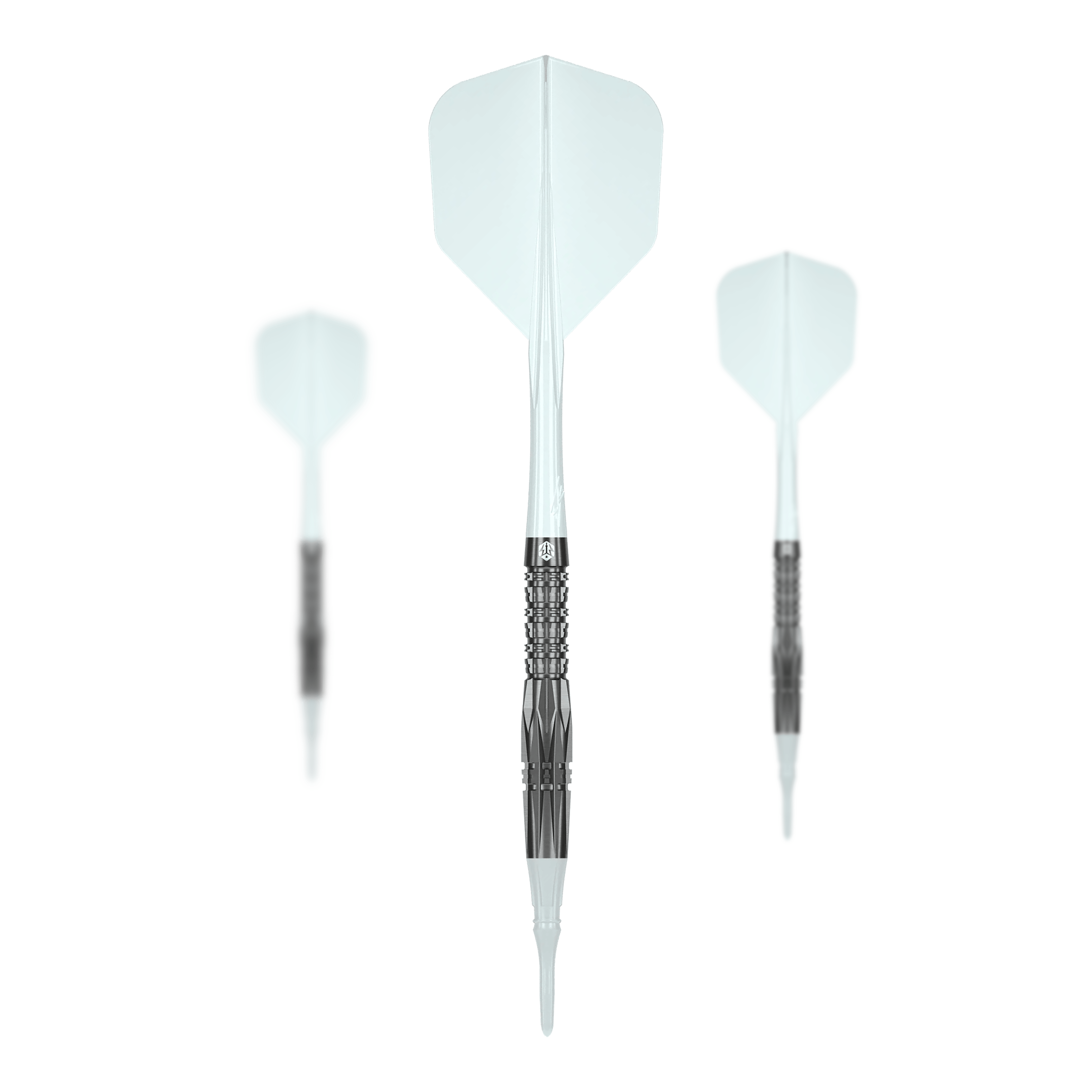 Freccette morbide Caliburn Prisma P1 - 19 g Dargestellt ist das Set des Caliburn Prisma P1 Softdarts mit 19g. Das Produkt wird als komplettes Set für Softdart-Enthusiasten angeboten.