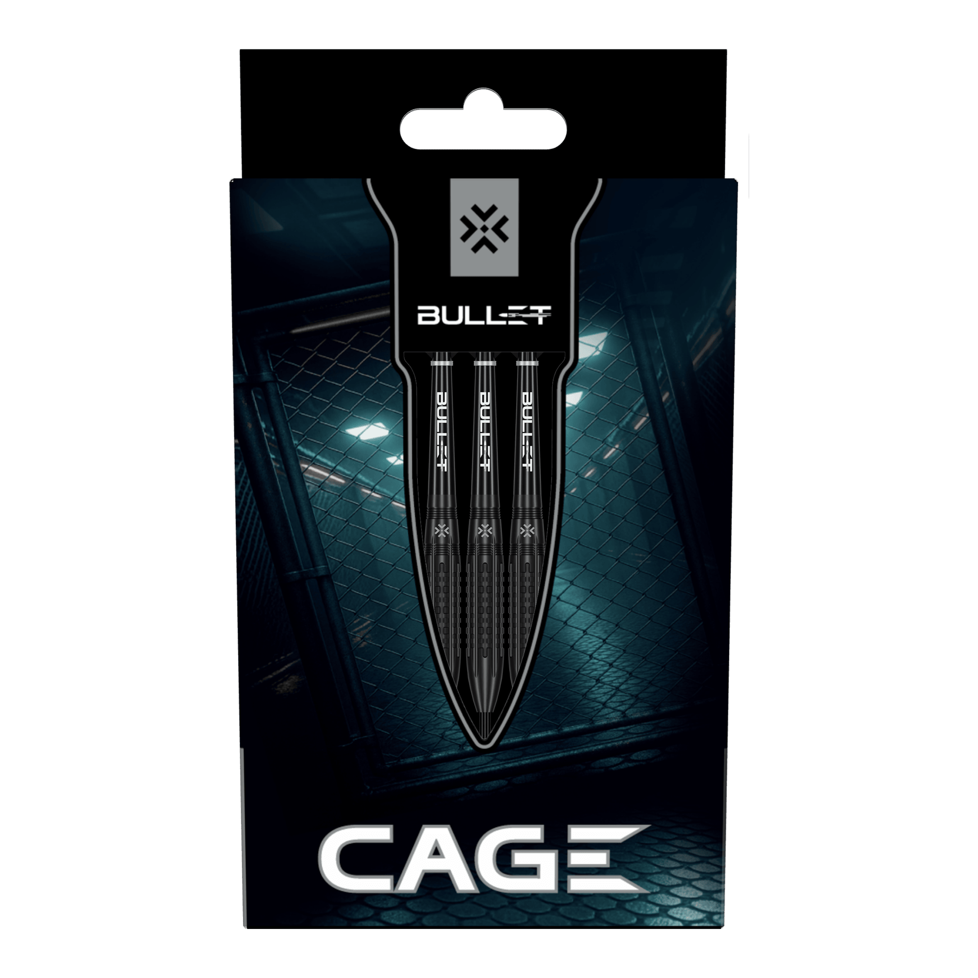 Bullet Cage freccette in acciaio Das Bild zeigt die Bullet Cage Steeldarts. Dies ist ein Steeldart-Produkt, das zum Dartspielen verwendet wird.