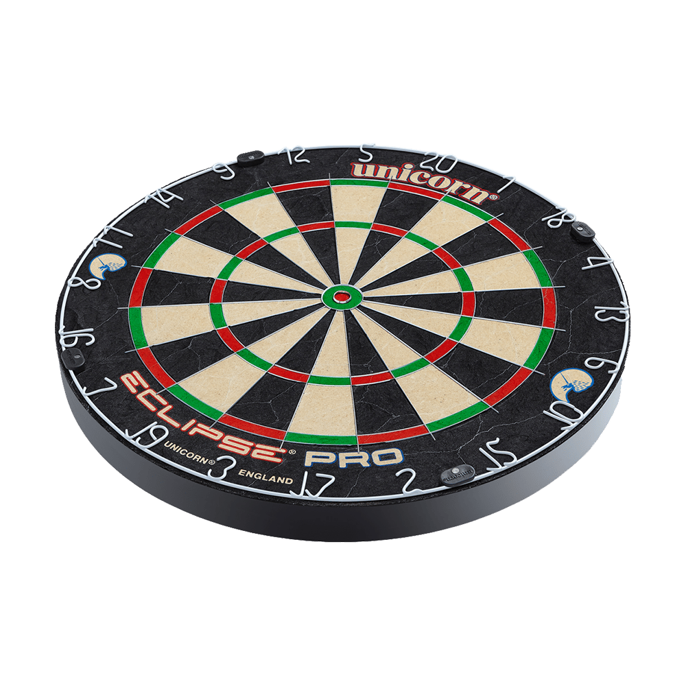 Bersaglio per freccette Unicorn Eclipse Pro Dies ist ein Unicorn Eclipse Pro Dartboard. Die Dartscheibe hat ein klassisches, farbiges Design mit klar lesbaren Zahlen.