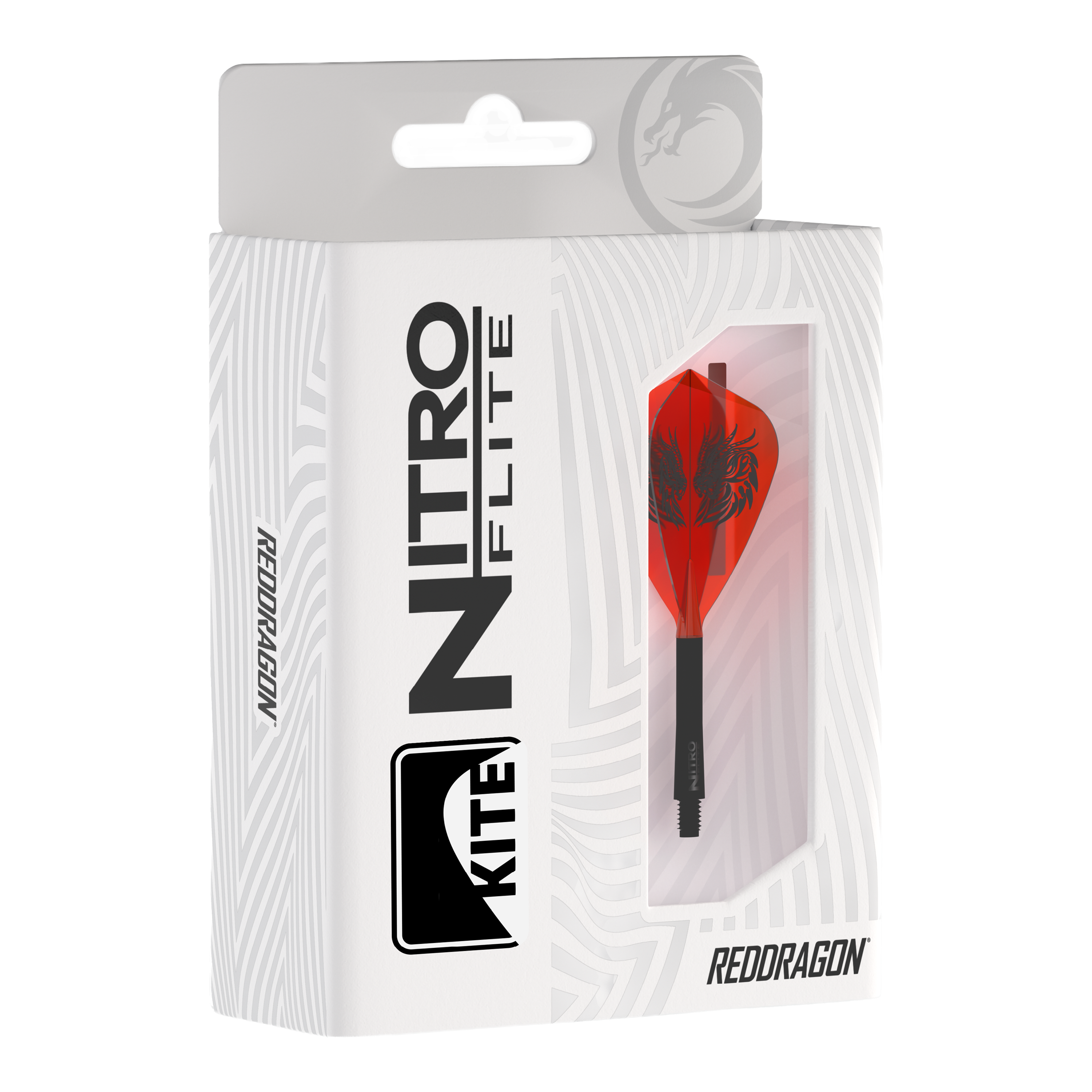 Red Dragon Nitro Flite - Voli con aquilone di Jonny Clayton Das Bild zeigt die Red Dragon Nitro Flite - Jonny Clayton Kite Flights. Es handelt sich um spezielle Flights für Darts, entworfen im Jonny Clayton Design.
