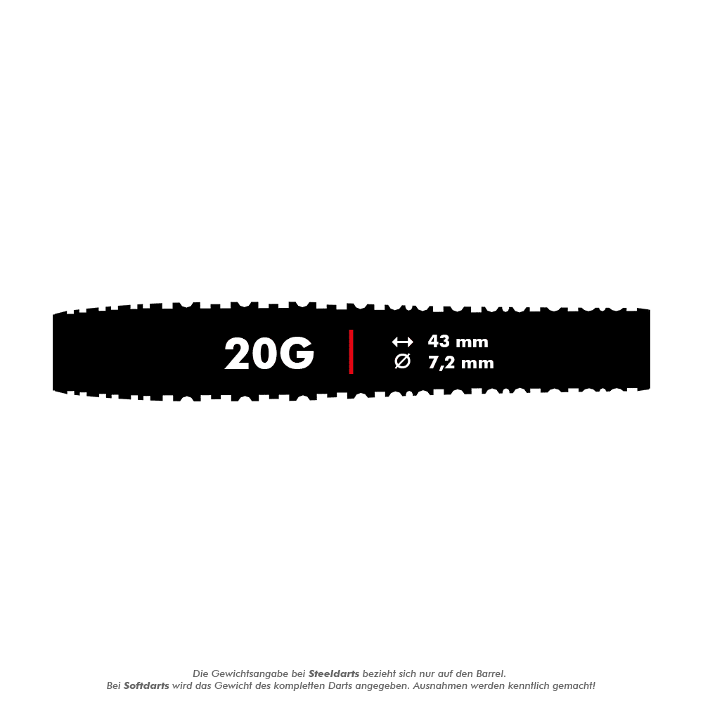 Freccette morbide Shot ZEN Torpedo - 20 g Abgebildet sind die Shot ZEN Torpedo Softdarts in 20g. Diese Darts haben eine besondere Torpedo-Form.