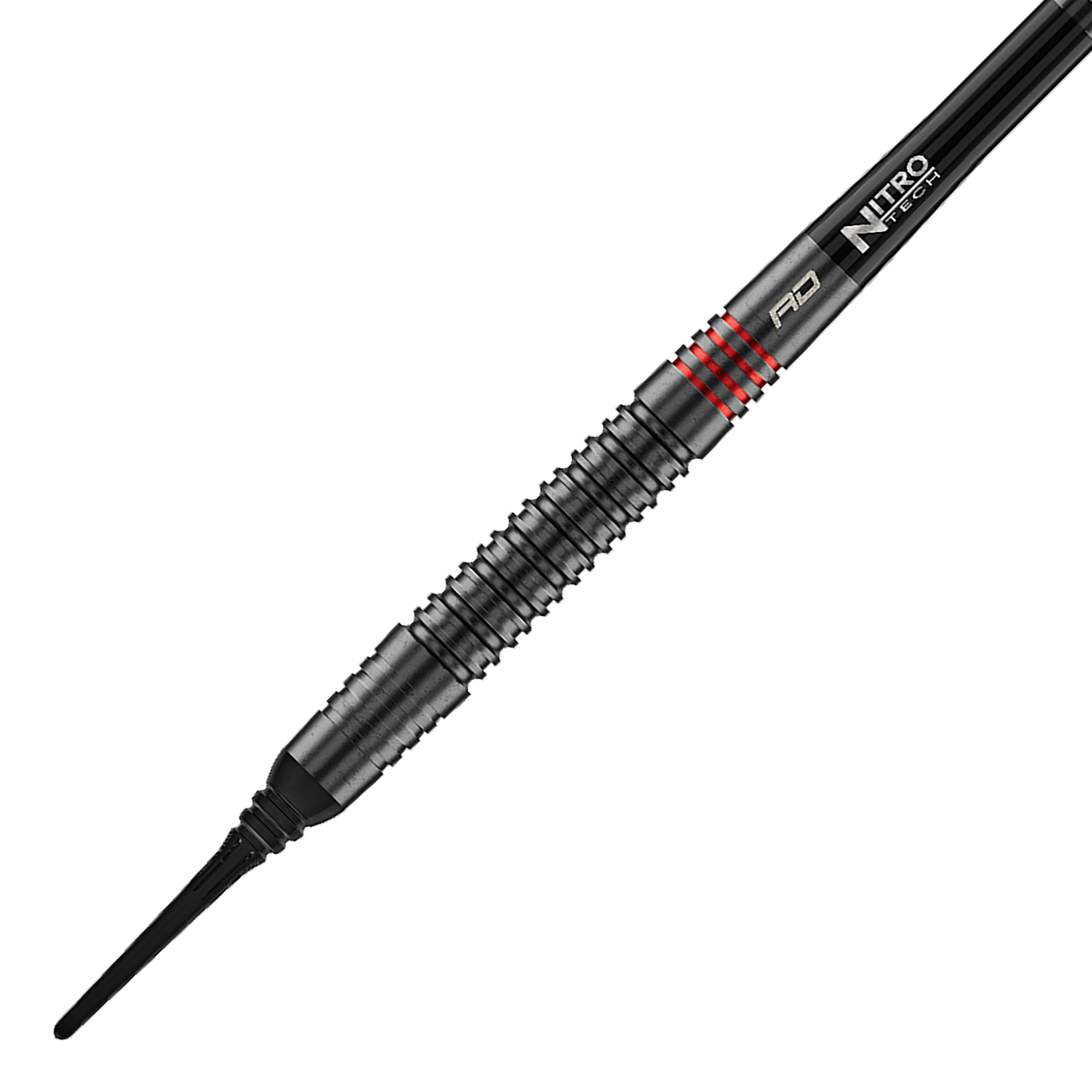 Freccette morbide Red Dragon Jonny Clayton RD-ADV - 18 g Die Abbildung zeigt die Red Dragon Jonny Clayton RD-ADV Softdarts - 18g. Ein einzelner Softdart wird seitlich gezeigt.