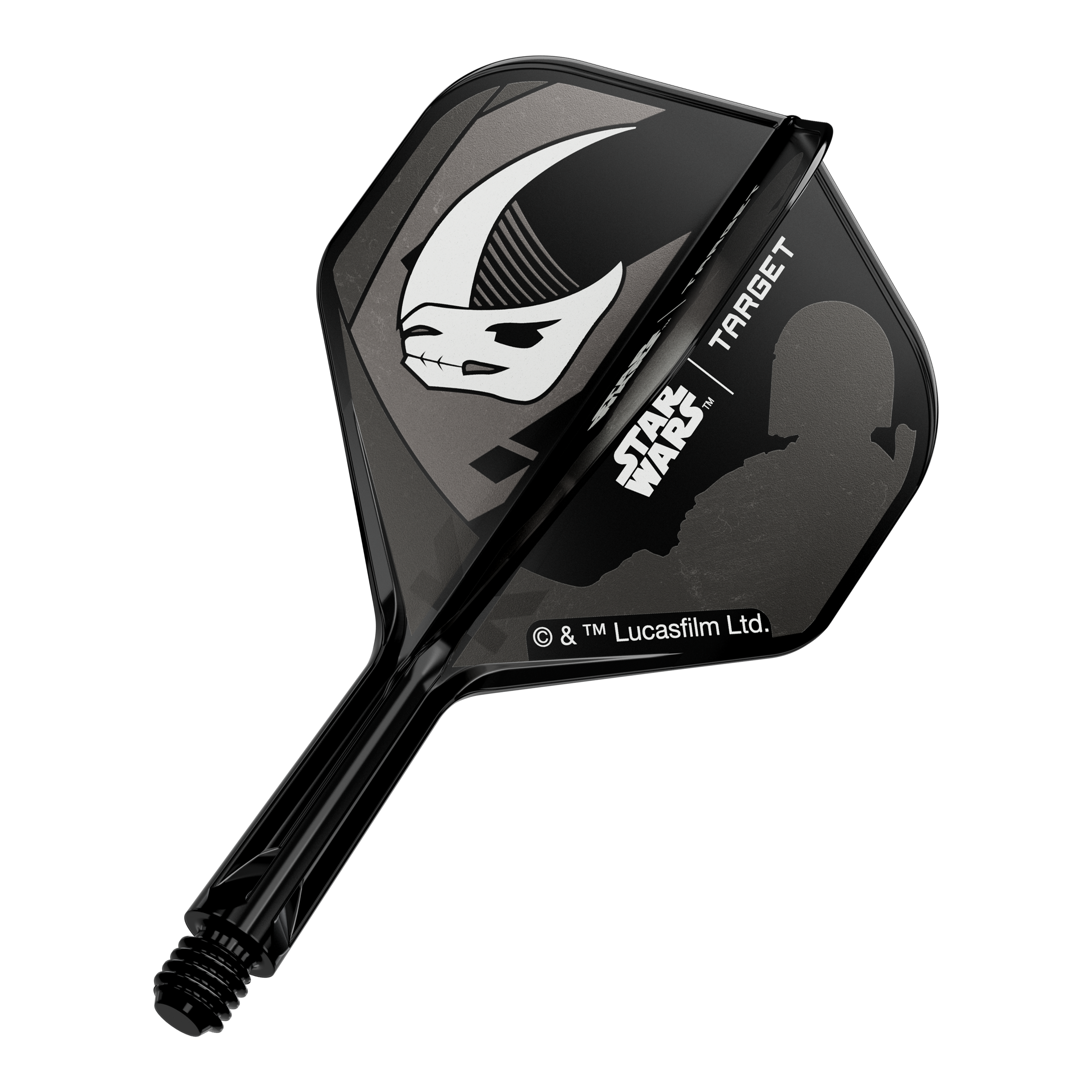 Set Target Star Wars K-Flex Mandalorian No2 Voli Standard Gezeigt wird ein Dart-Flight mit Mandalorianer-Rüstung aus Star Wars. Das Produkt ist ein 'K-Flex Mandalorian Armour No2 Standard Flights' mit 19mm.