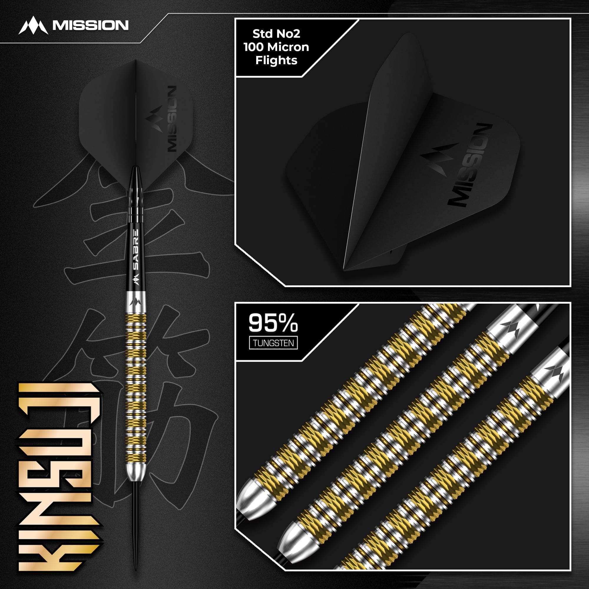 Missione Kinsuji Steeldarts Dies ist ein Bild der Mission Kinsuji Steeldarts. Auf dem Foto ist der Dartpfeil deutlich zu erkennen.