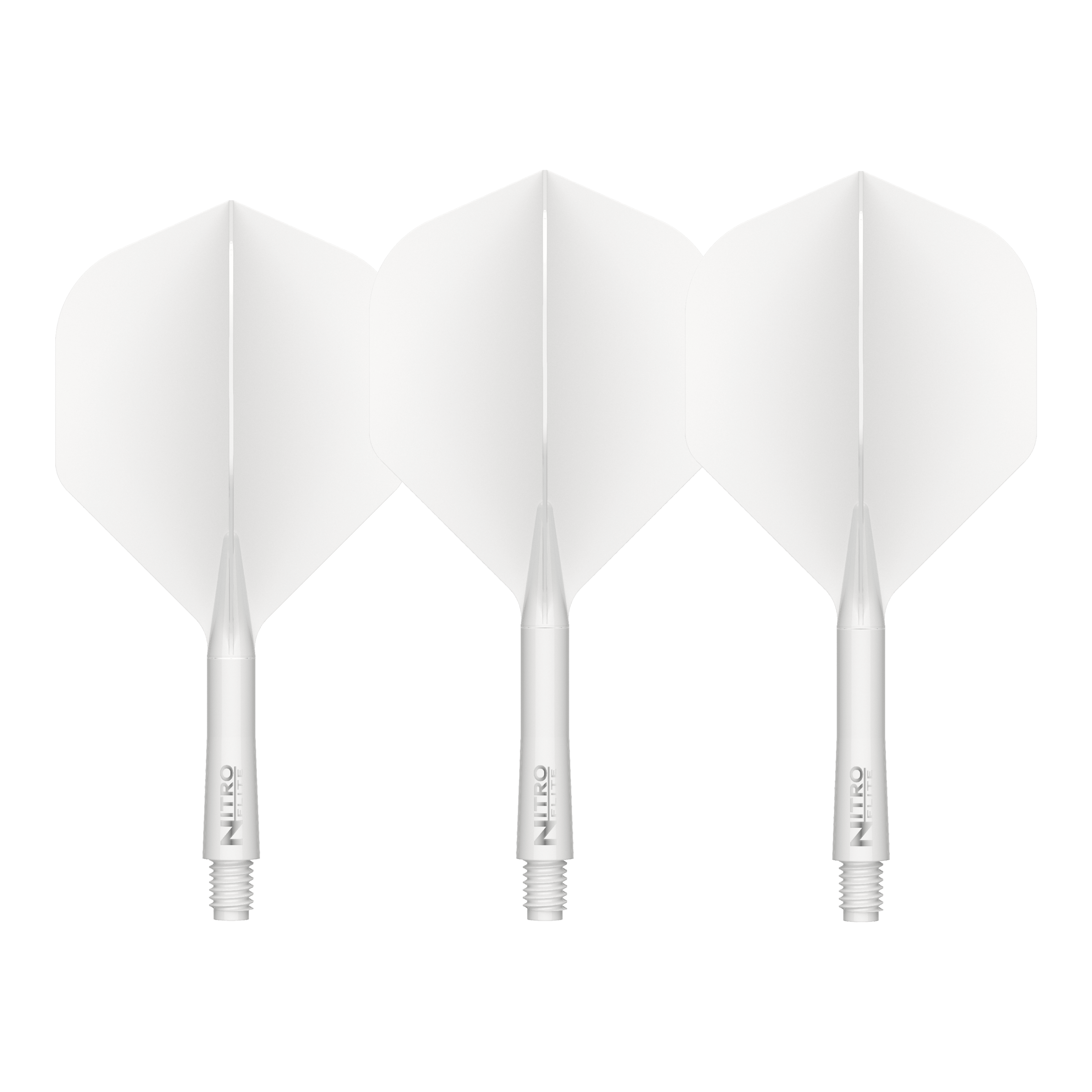 Red Dragon Nitroflite Asta bianca Alette bianche n. 2 Abgebildet sind die Red Dragon Nitroflite White Shaft White Flights No2. Diese Flights und Shafts sind in Weiß gehalten.