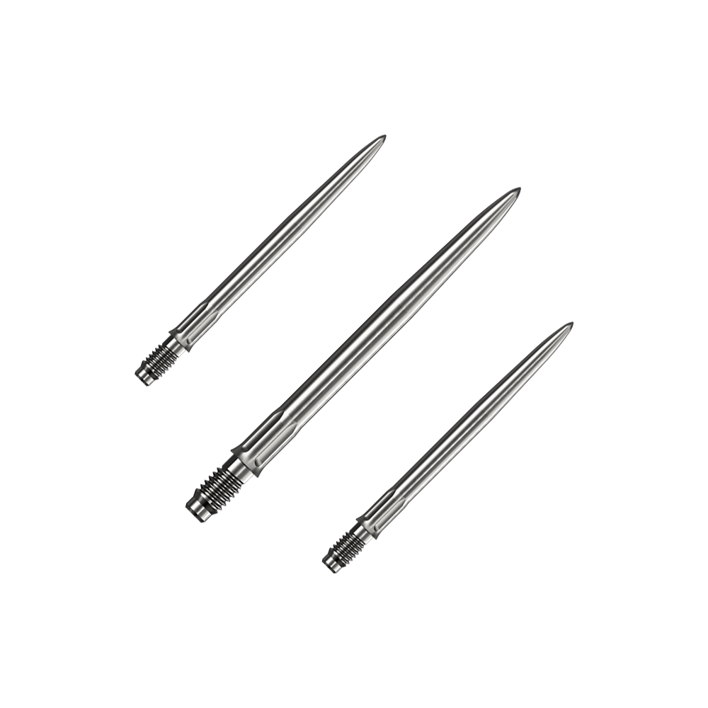 Punte per freccette Mission R2.5 Rapid Point SM1 - Argento Ein Set silberner Dartspitzen ist abgebildet. Es sind Mission R25 Rapid Point SM1 Dartspitzen mit 30mm Länge.