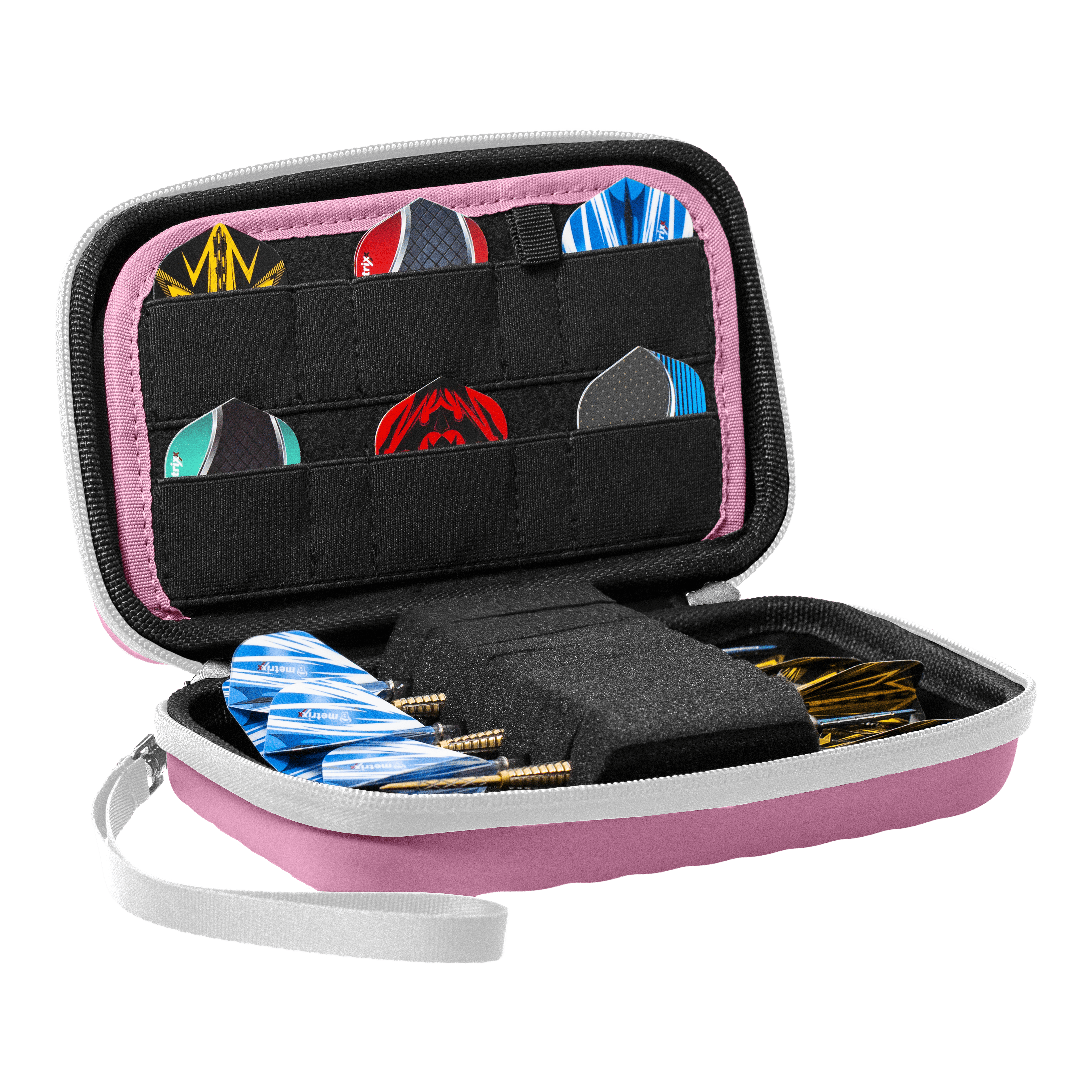 Custodia per freccette Bulls Orbis XL - Rosa Dieses Bild präsentiert das Bulls Orbis XL Dartcase - Pink. Die Darttasche zeichnet sich durch ihr modernes Design aus.