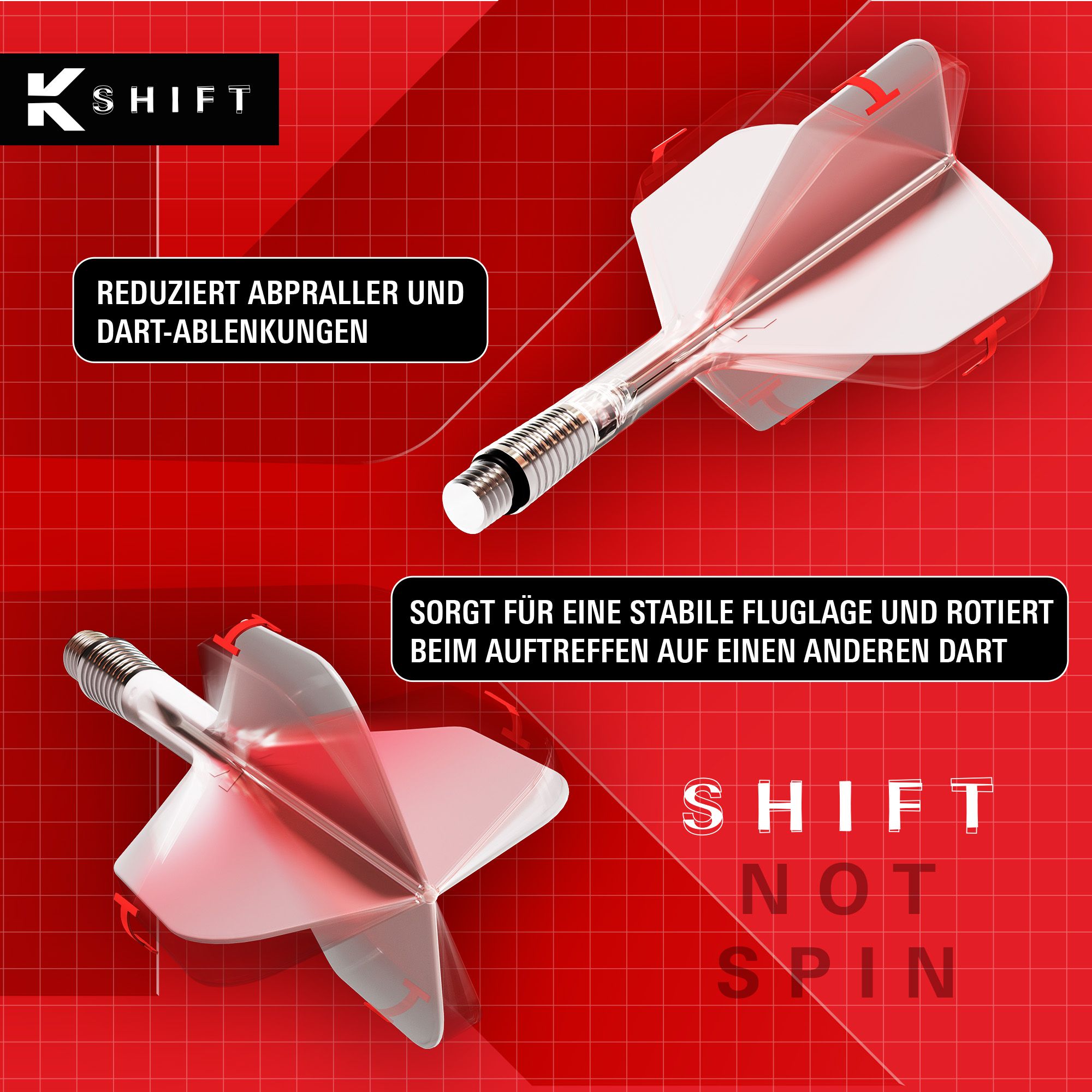 Target K-Shift No6 Flights - Bianco Auf dem Bild sieht man die Target K-Shift No6 Flights in Weiß. Dies sind Flights für Darts in einem weißen Design.
