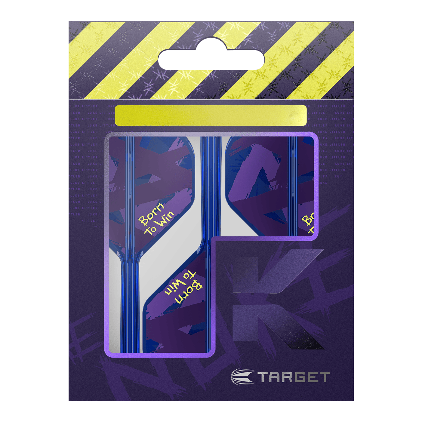 Abgebildet sind die Target K-Flex Luke Littler Born To Win World Champion No2 Standard Flights. Diese Flights werden beim Darts verwendet.