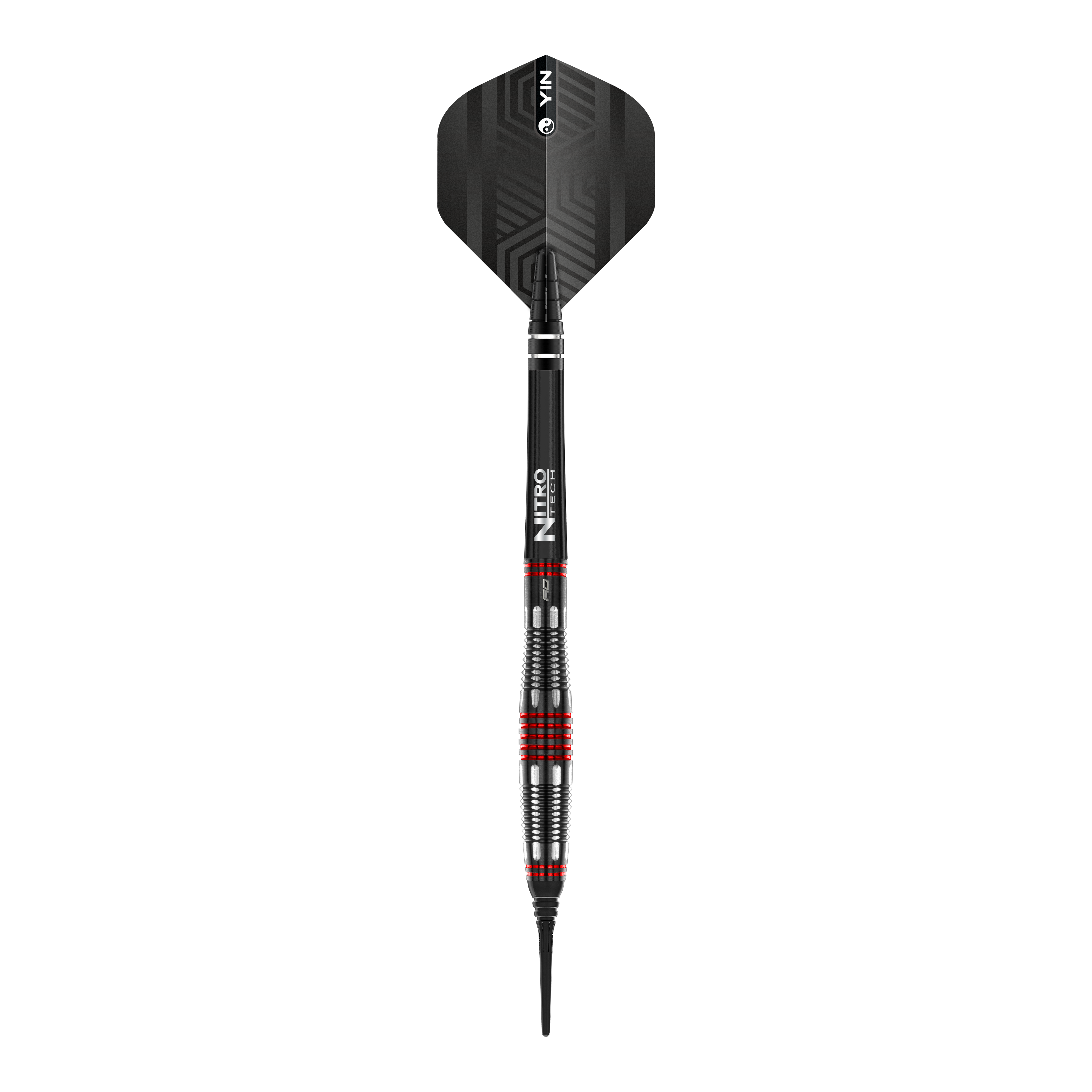 Freccette morbide Red Dragon Marlin Venom - 22 g Das Bild zeigt einen Red Dragon Marlin Venom Softdart mit einem Gewicht von 22g. Der Dart hat ein modernes Design mit schwarzen und roten Akzenten.