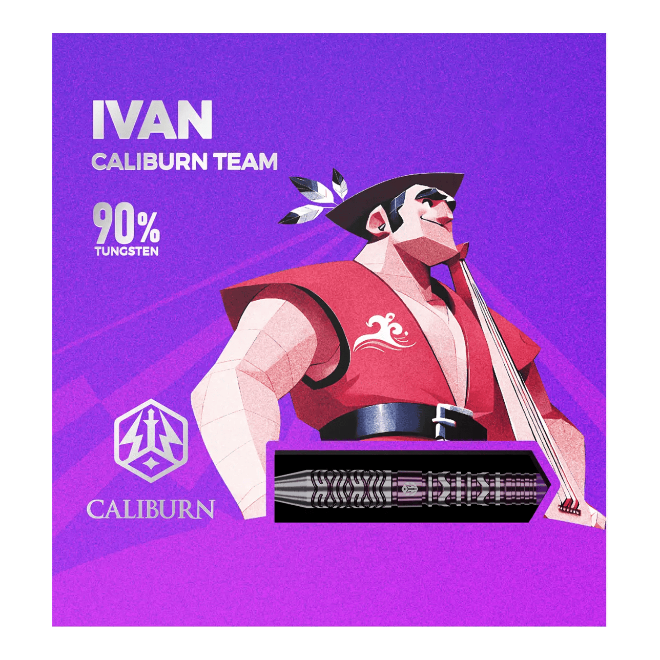 Caliburn Risveglio Ivan dardi d'acciaio Zu sehen sind die Caliburn Awakening Ivan Steeldarts. Diese Steeldarts sind bekannt für ihre Präzision.