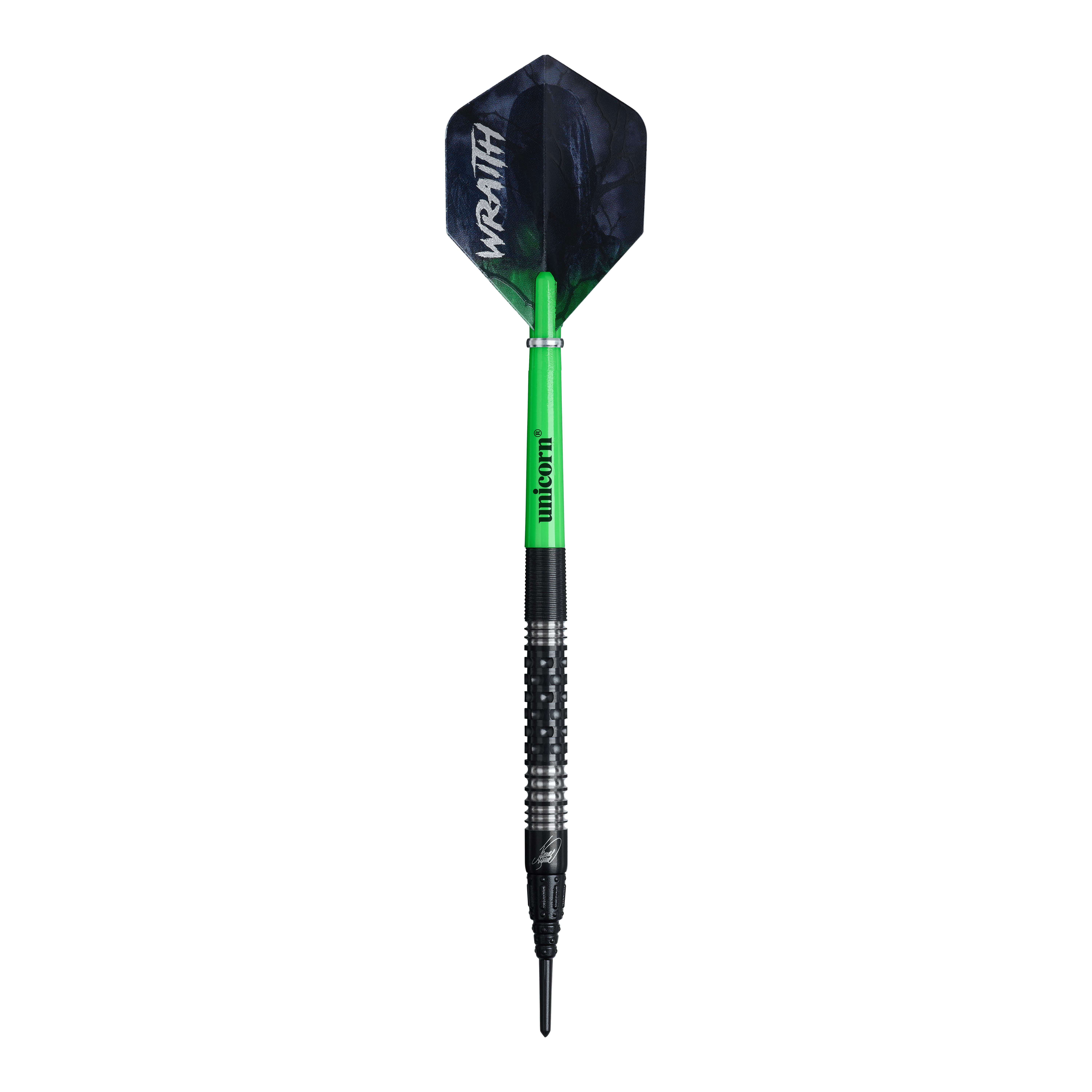 Freccette morbide Unicorn Wraith James Wade - 19 g Das Foto zeigt die Unicorn Wraith James Wade Softdarts - 19g. Es handelt sich um hochwertige Softdarts für ambitionierte Spieler.