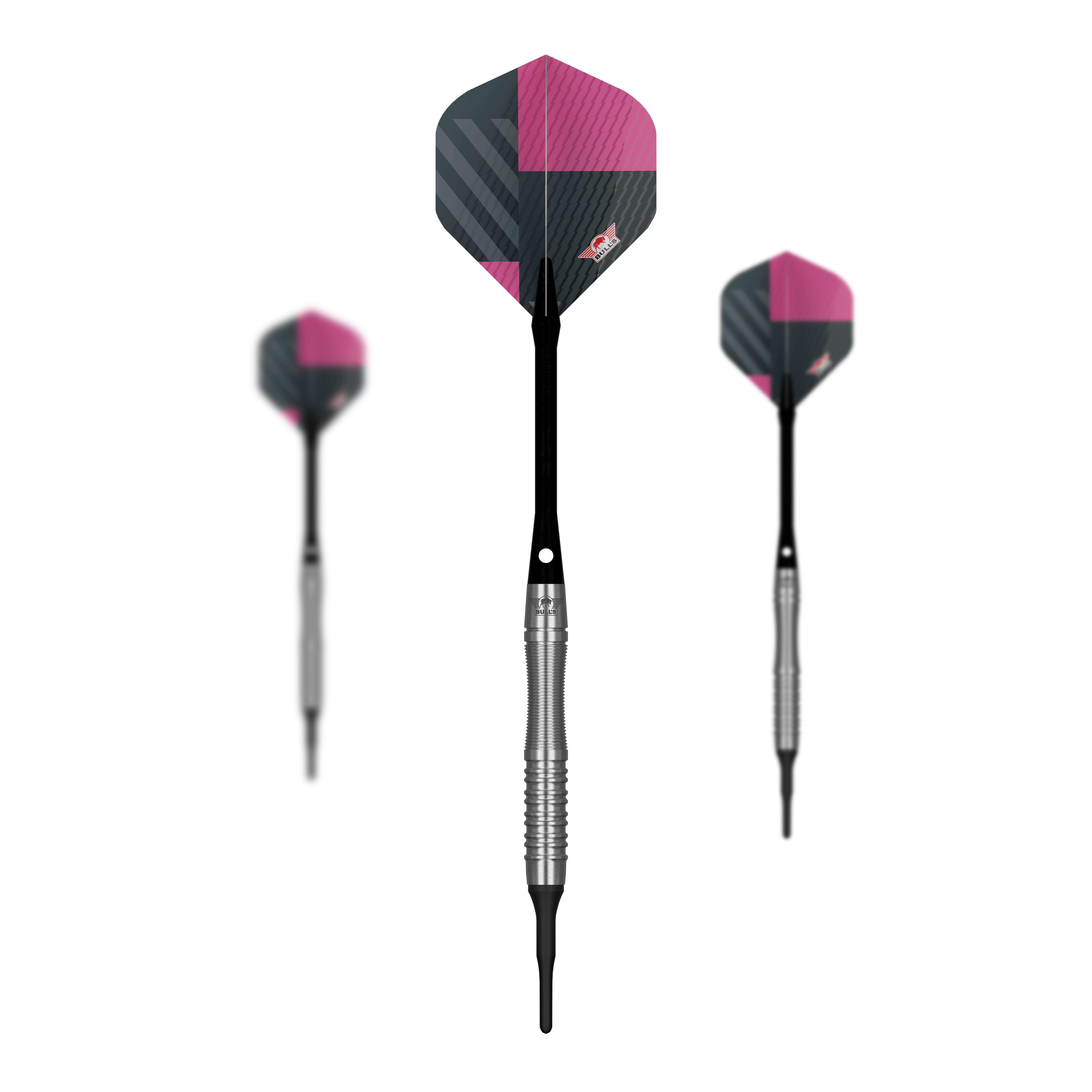 Freccette morbide Bulls NL Volt Pink - 19 g Zu sehen ist ein Set Bulls NL Volt Pink Softdarts - 19g. Mehrere Pfeile sind enthalten.
