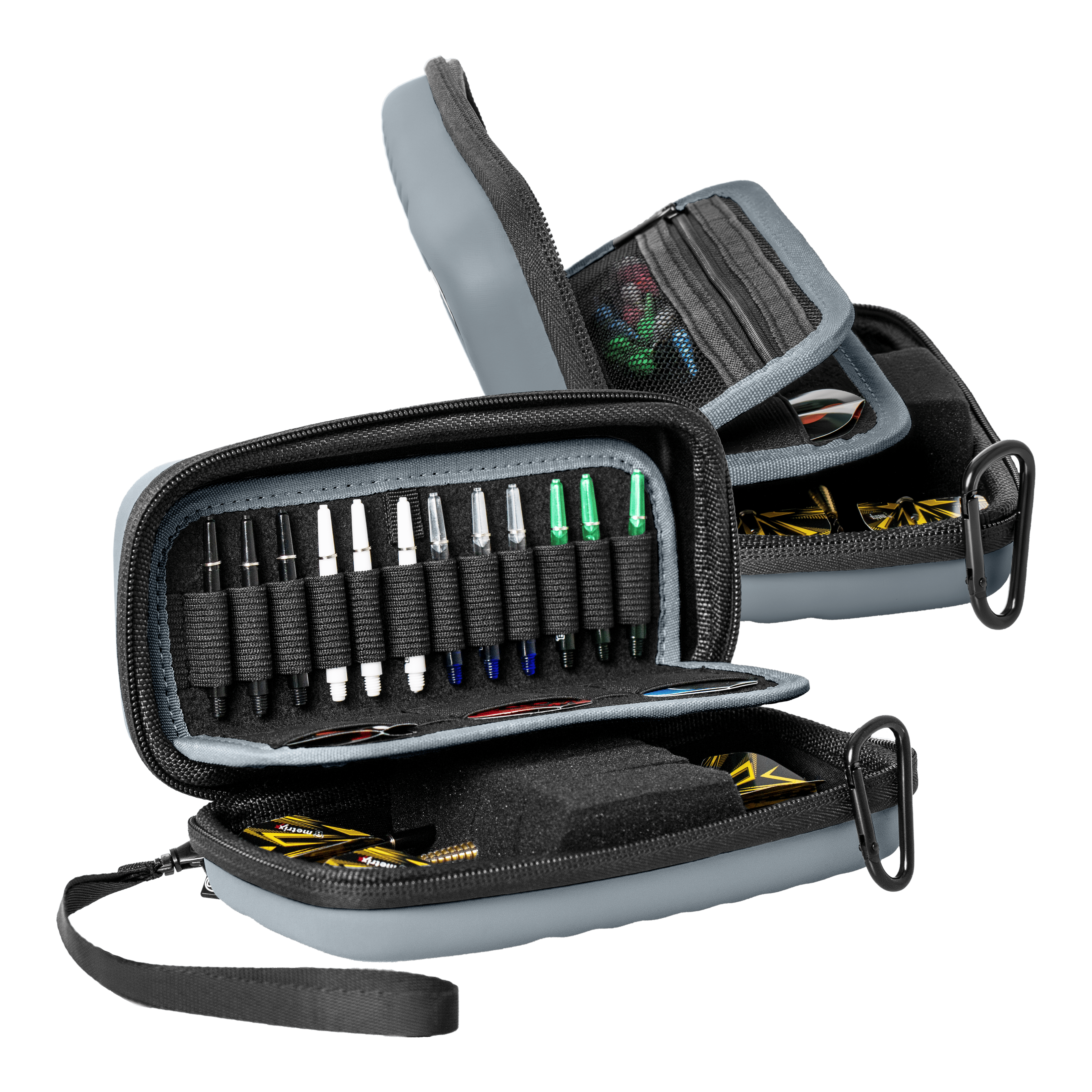 Das Produkt Bulls Orbis S Dartcase - Grau ist auf dem Bild zu sehen. Es handelt sich um ein stabiles Dartcase für den sicheren Transport von Darts.