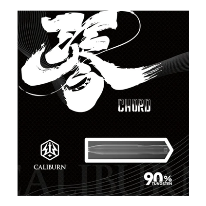 Abgebildet ist der Caliburn Chord C1 Steeldart mit 21,5g. Der Dartpfeil liegt auf einem neutralen Hintergrund.