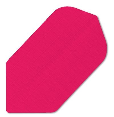 n13 Das Bild zeigt ein Produkt namens "Nylon-Stoff Flights N13". Es ist ein pinkfarbener, flacher und asymmetrisch geformter Dartflight.