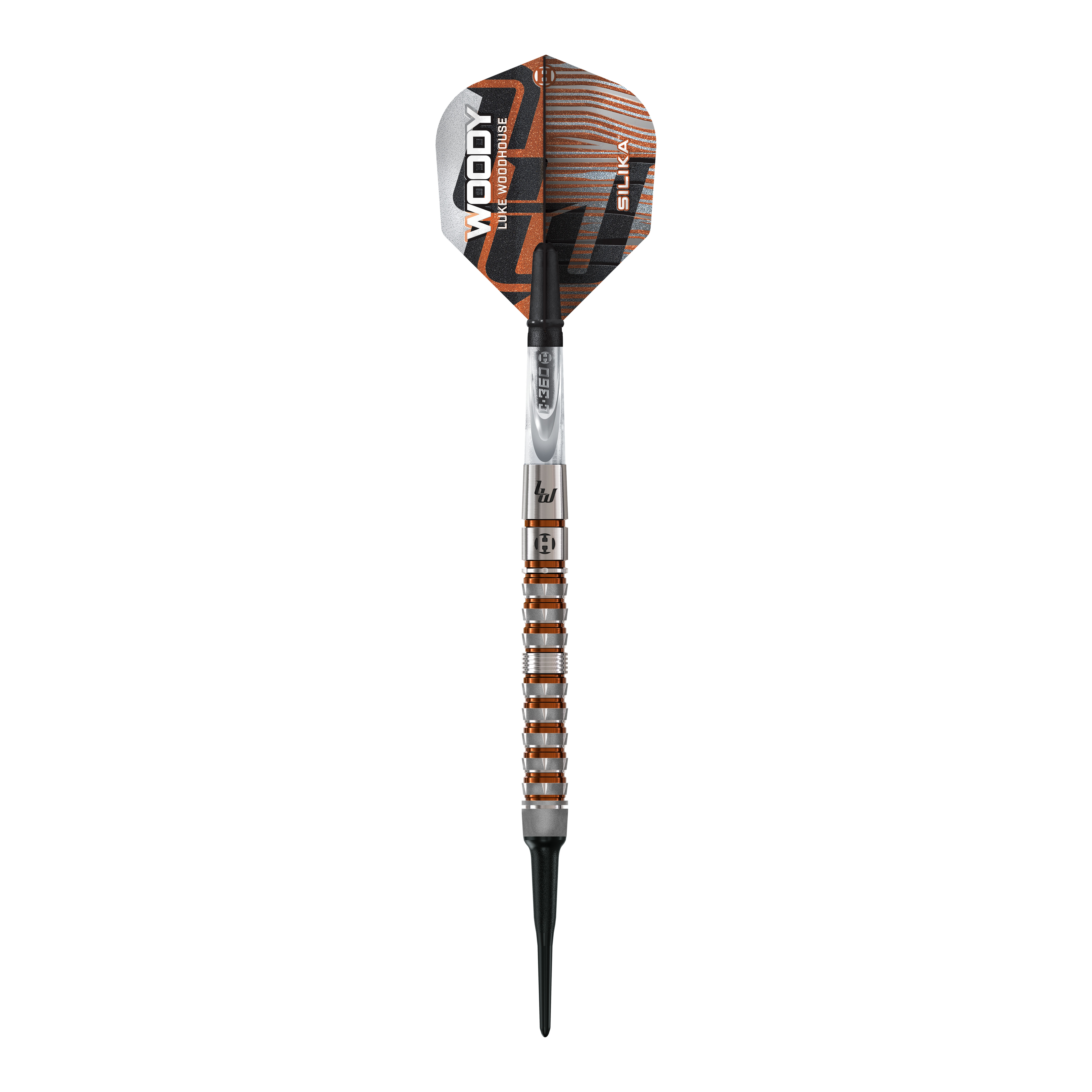 Das Bild zeigt die Harrows Luke Woodhouse Series 3 Softdarts - 18g. Hier werden die 18g Softdarts aus der Serie präsentiert.