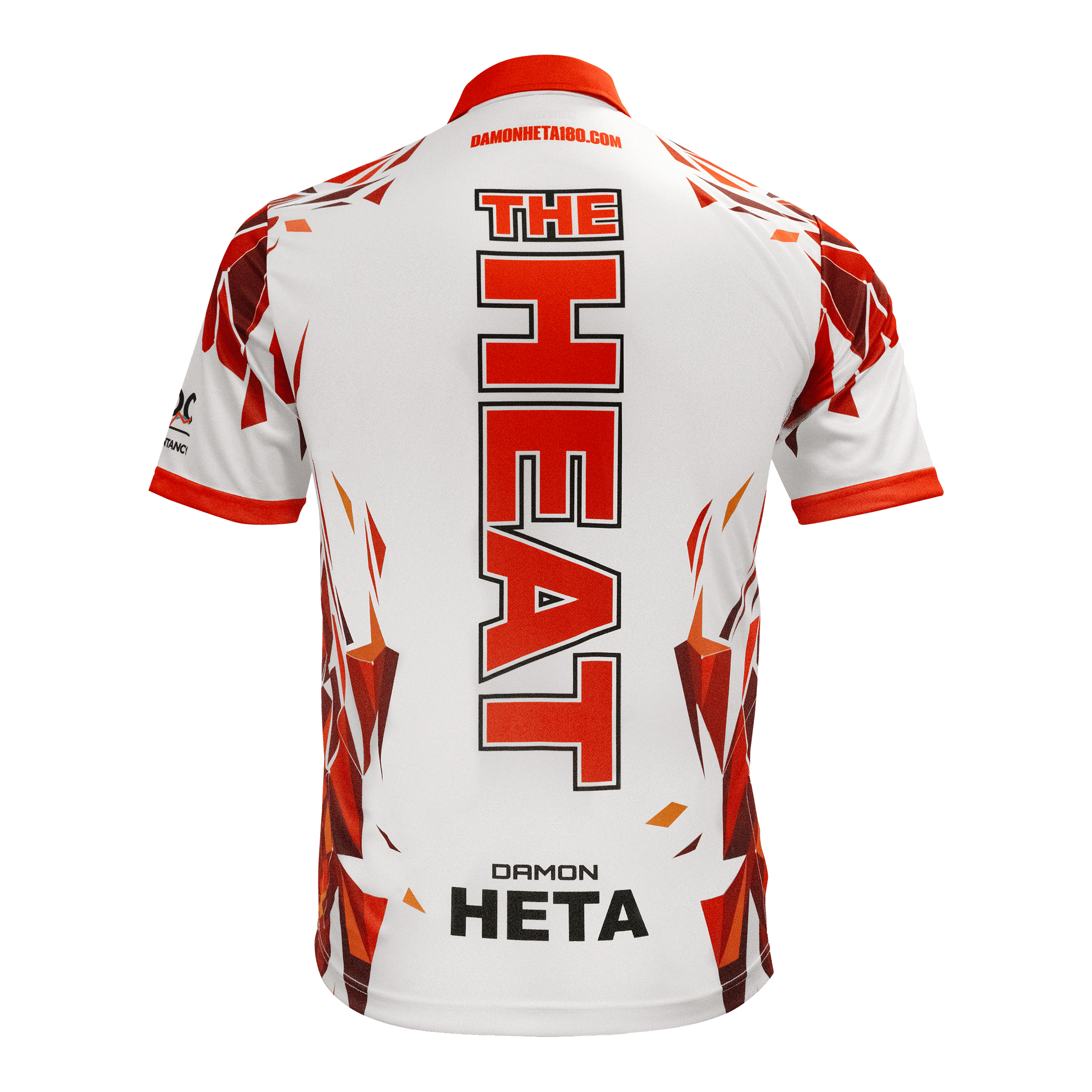 Auf diesem Bild ist das Harrows Damon Heta Playershirt zu sehen. Es ist ein spezielles Trikot für Dartspieler.