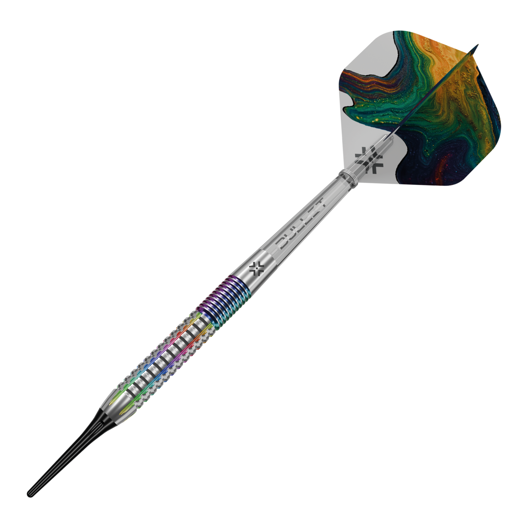 Freccette morbide Bullet Diesel V2 - 20 g Das Bild zeigt die Bullet Diesel V2 20g Soft Darts. Dieses Produkt ist für Softdartspiele geeignet.