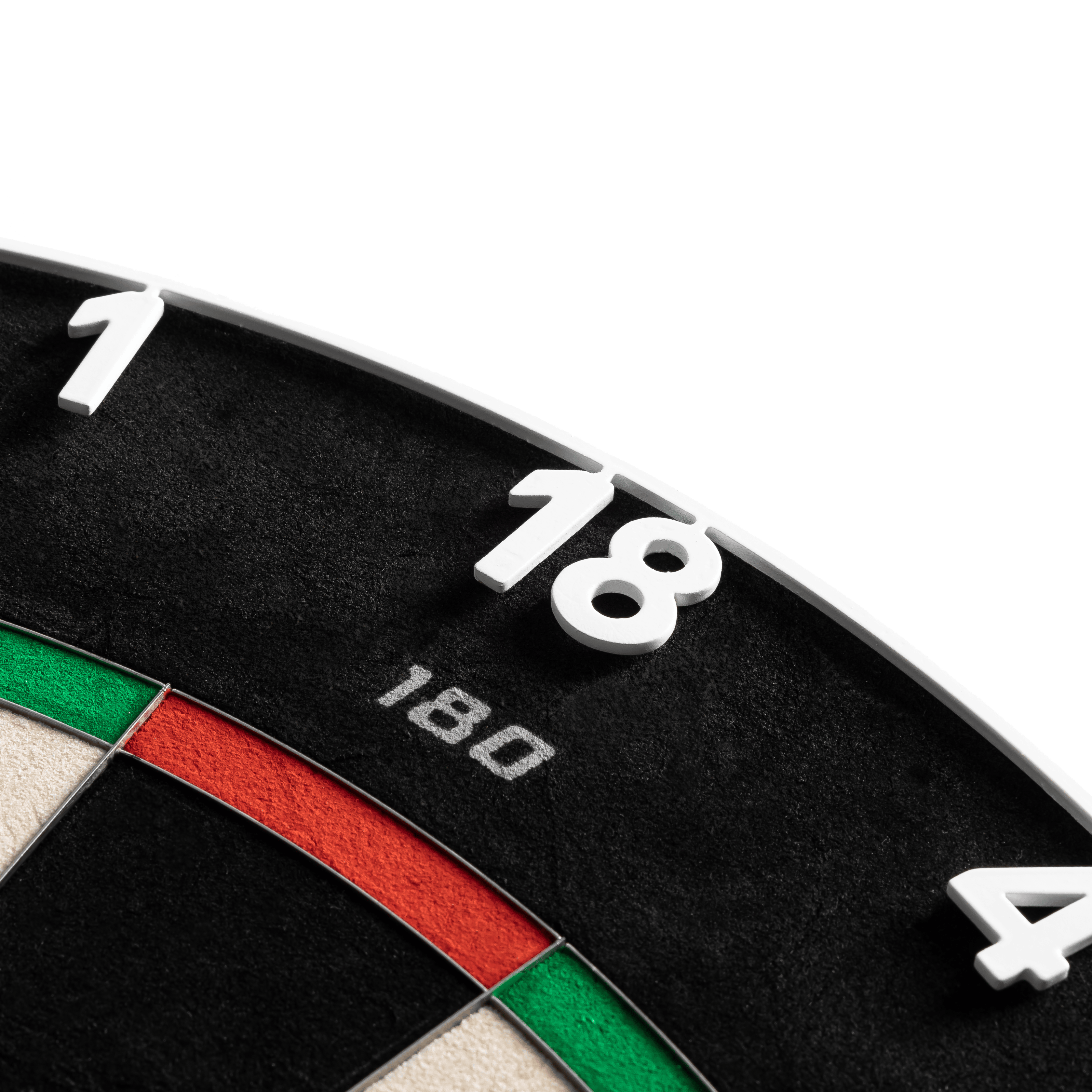 Bersaglio per freccette in acciaio Precise 180 Endorphine con anello numerato - Bianco classico Das Precise 180 Endorphine Steeldartboard mit Nummernring in Weiß ist auf dem Bild zu erkennen. Die hochwertige Steeldartscheibe eignet sich für den professionellen Einsatz.