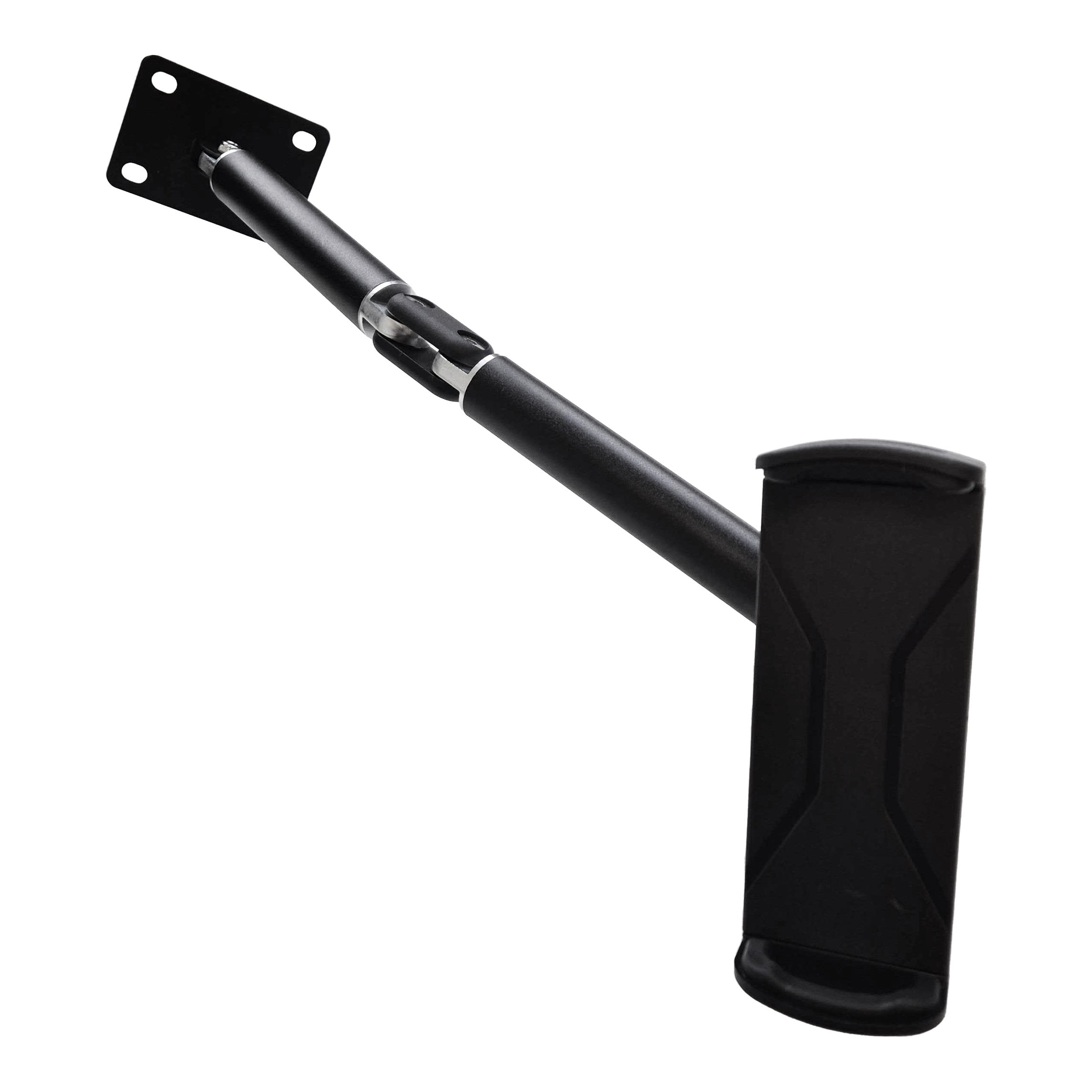 Supporto da parete per tablet McDart TABFlex con braccio flessibile Die Abbildung zeigt die McDart TABFlex Tablet-Wandhalterung mit flexiblem Arm. Diese Halterung ist schwarz und lässt sich an der Wand befestigen, um ein Tablet sicher zu halten.