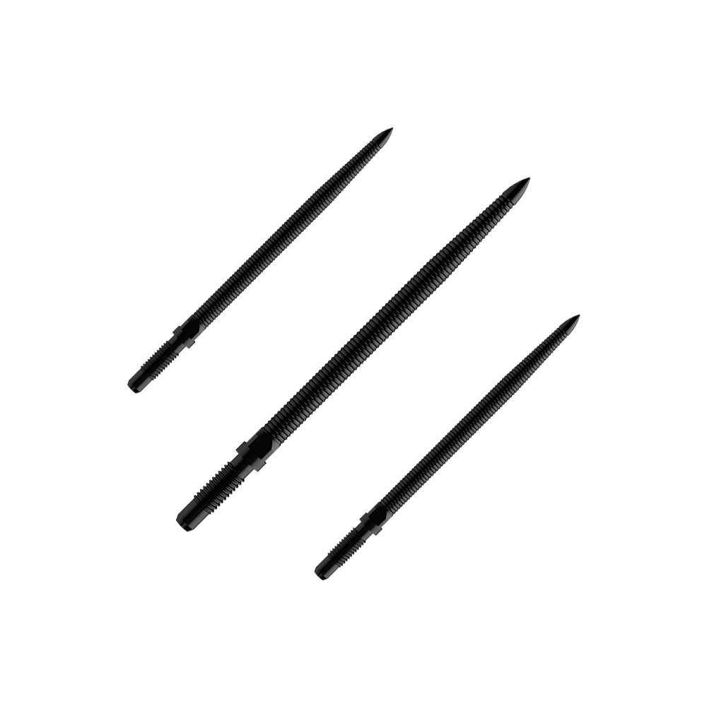 Punte per freccette Bulls NL Convertible Point - Micro Grip - Nere Abgebildet ist ein Set von Dartspitzen mit MicroGrip und schwarzer Farbe. Der Dateiname lautet BU57704_BullsNL_Convertible_Points_MicroGrip_Schwarz_32mm_1Set.