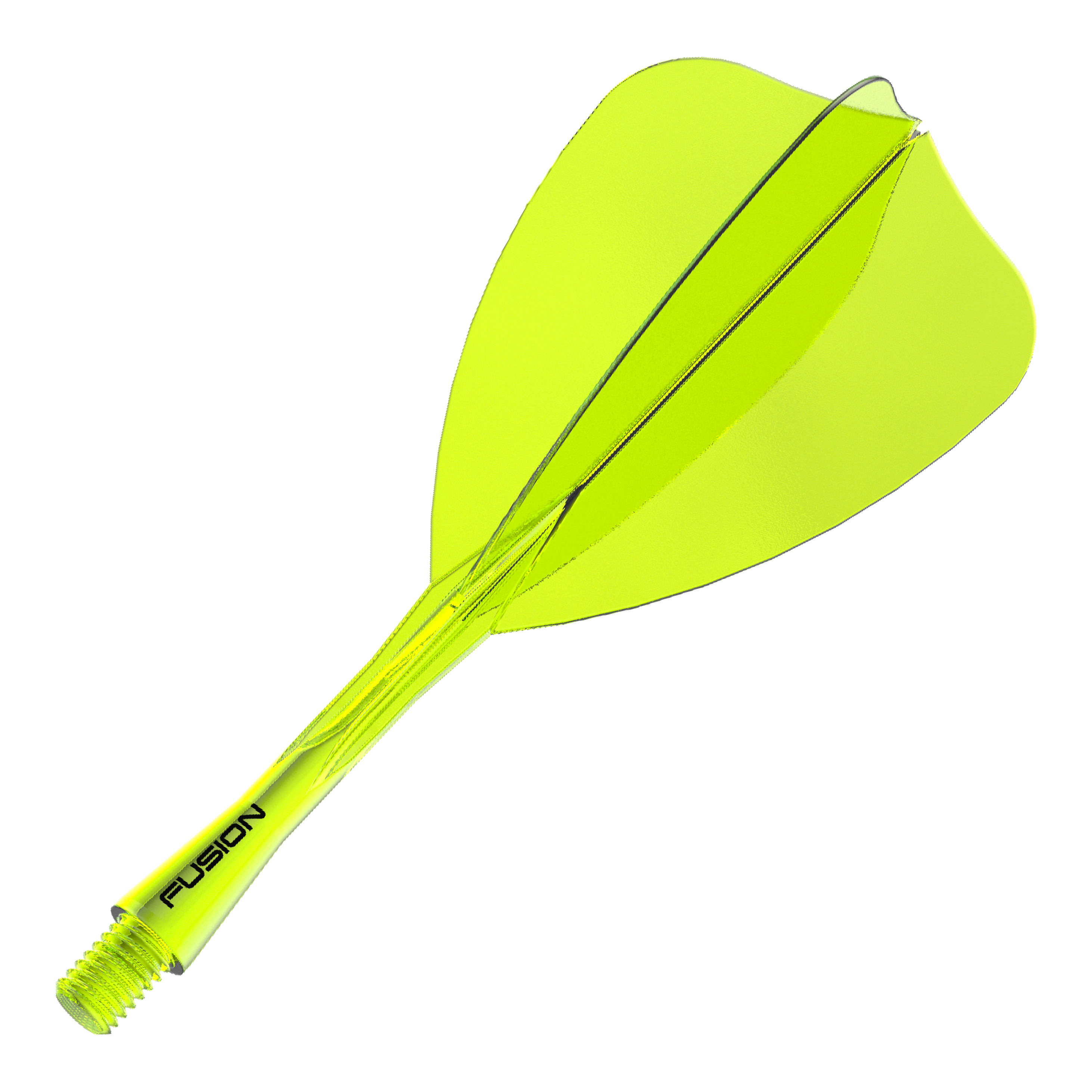 Winmau Fusion Flight Shaft System Freccia Giallo Neon Abgebildet ist ein Dartshaft- und Flight-System in Neongelb, 28 mm lang. Der Artikelname deutet auf ein Winmau Fusion Flight Shaft System Arrow hin.