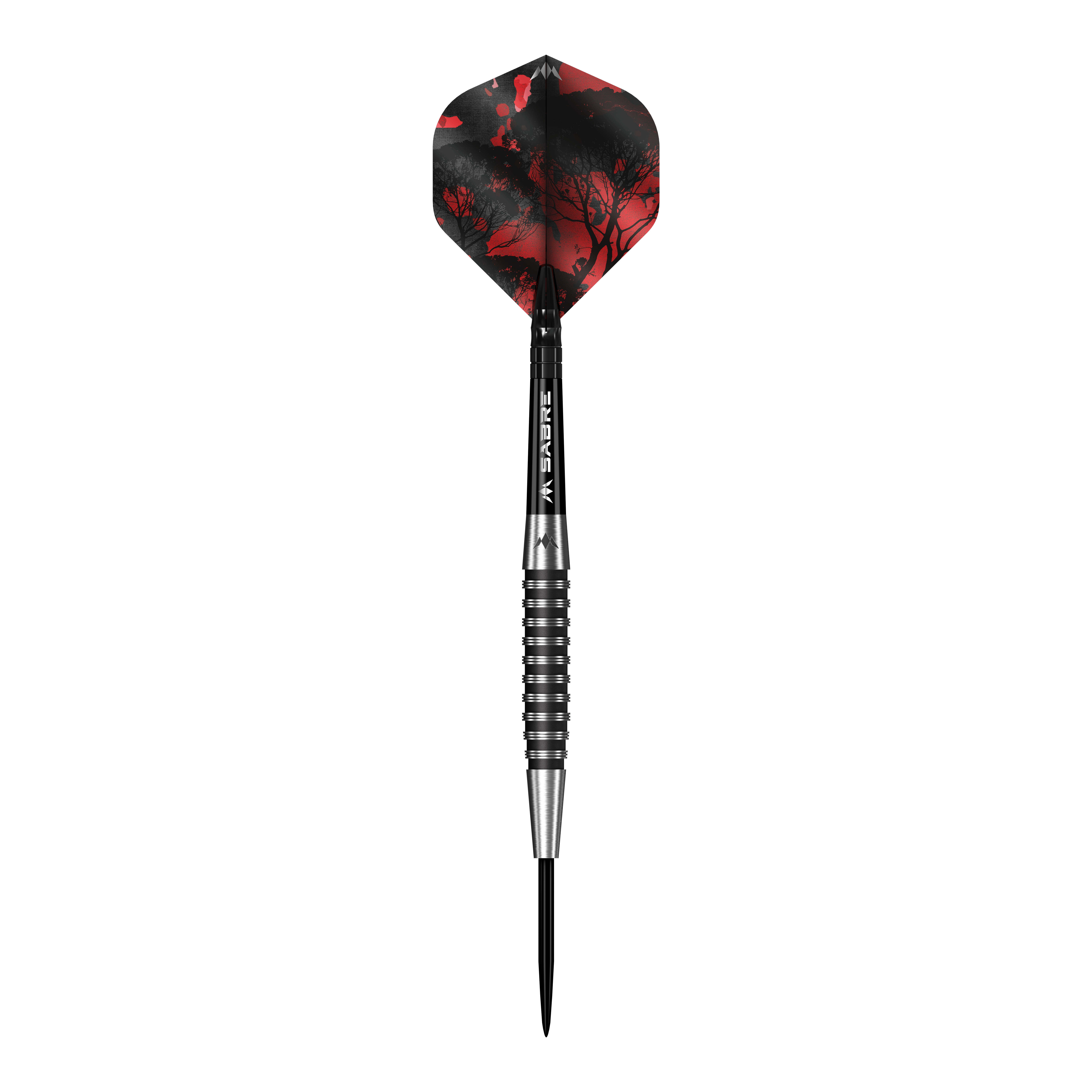 Freccette Mission Kunai in acciaio PVD nero - 23 g Mission Kunai Black PVD Steeldarts - 23g ist auf dieser Abbildung. Die Darts zeichnen sich durch ihre schwarze Oberfläche und das Gewicht von 23 Gramm aus.