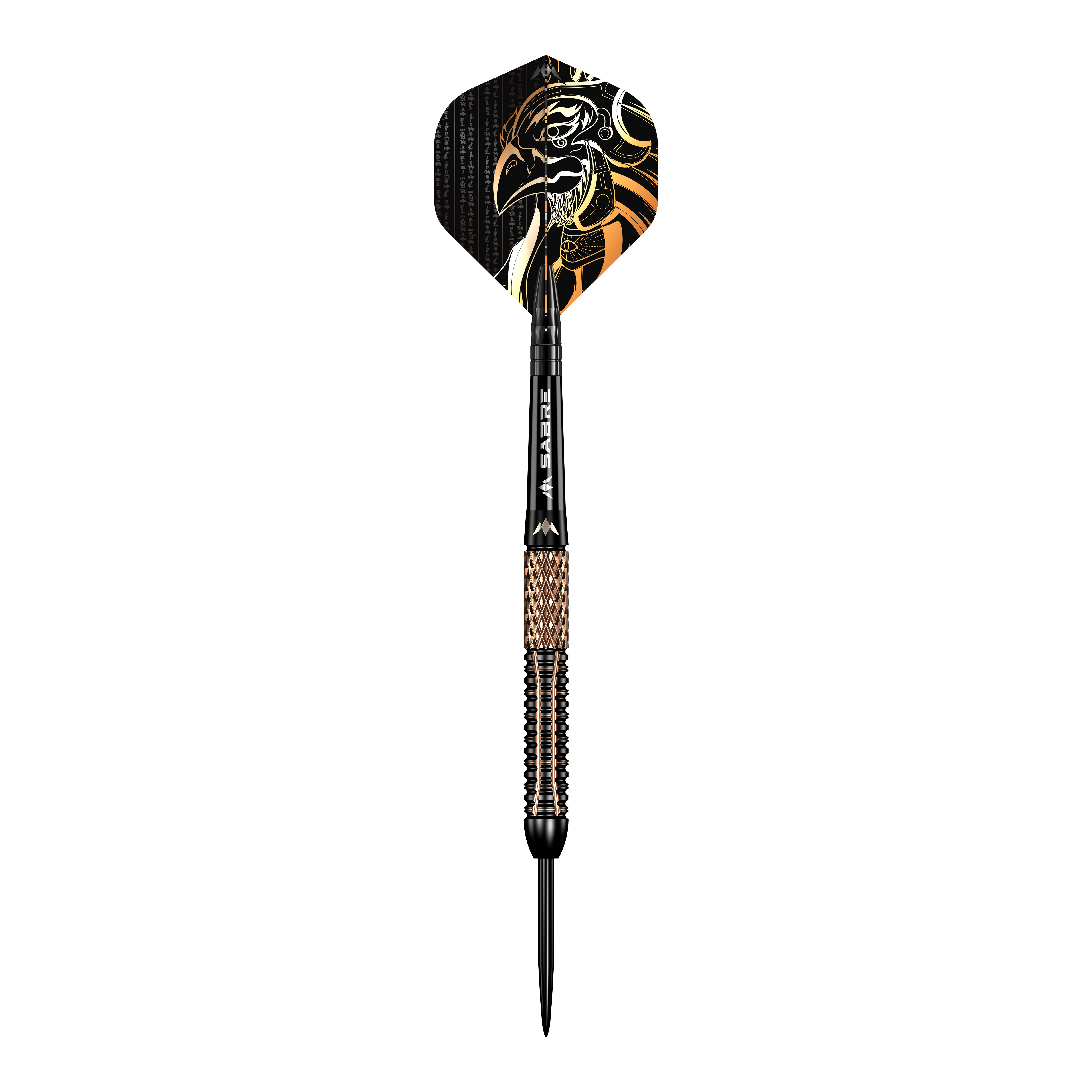 Missione Horus Steeldarts Der Mission Horus Steeldart ist ein hochwertiger Dartpfeil mit einer auffälligen Flight-Gestaltung, die einen stilisierten Vogelkopf zeigt. Der Pfeil hat eine strukturierte Griffzone und eine scharfe Metallspitze für präzise Würfe.