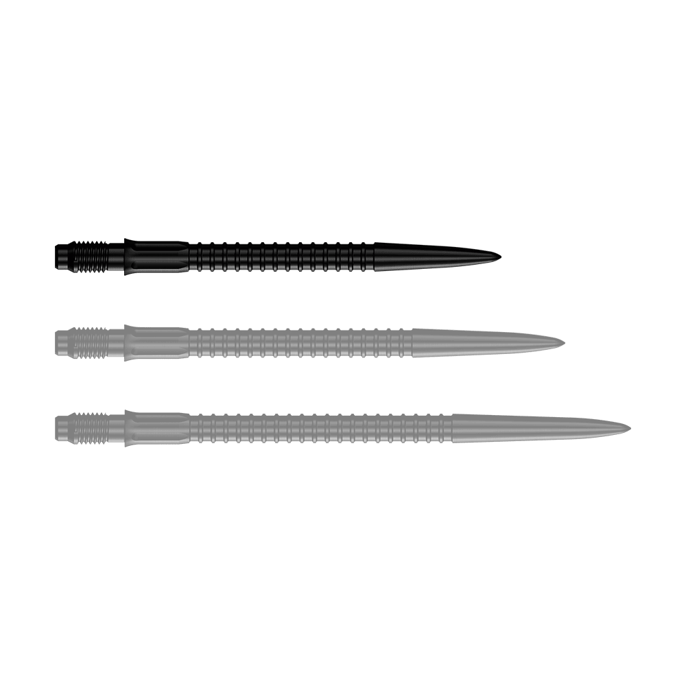 Punte per freccette Mission R2.5 Rapid Point GV1 - Nere Auf dem Bild sind schwarze Dartspitzen dargestellt. Diese Dartspitzen sind 30 mm lang.