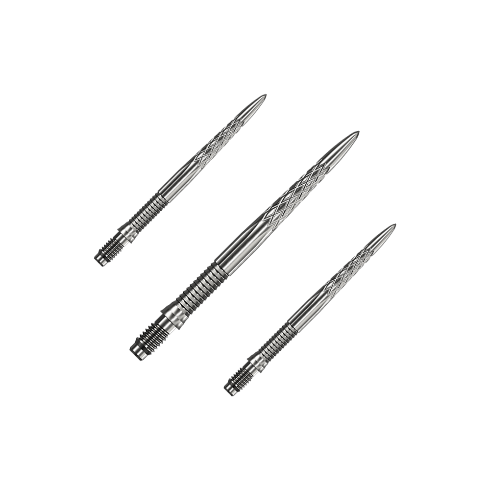 Punte per freccette Mission R2.5 Rapid Point DSX - Argento Das Bild zeigt Mission R25 Rapid Point DSX Dartspitzen in Silber mit einer Länge von 30mm, als Set verpackt. Die Dartspitzen sind speziell für den Dartsport entwickelt.