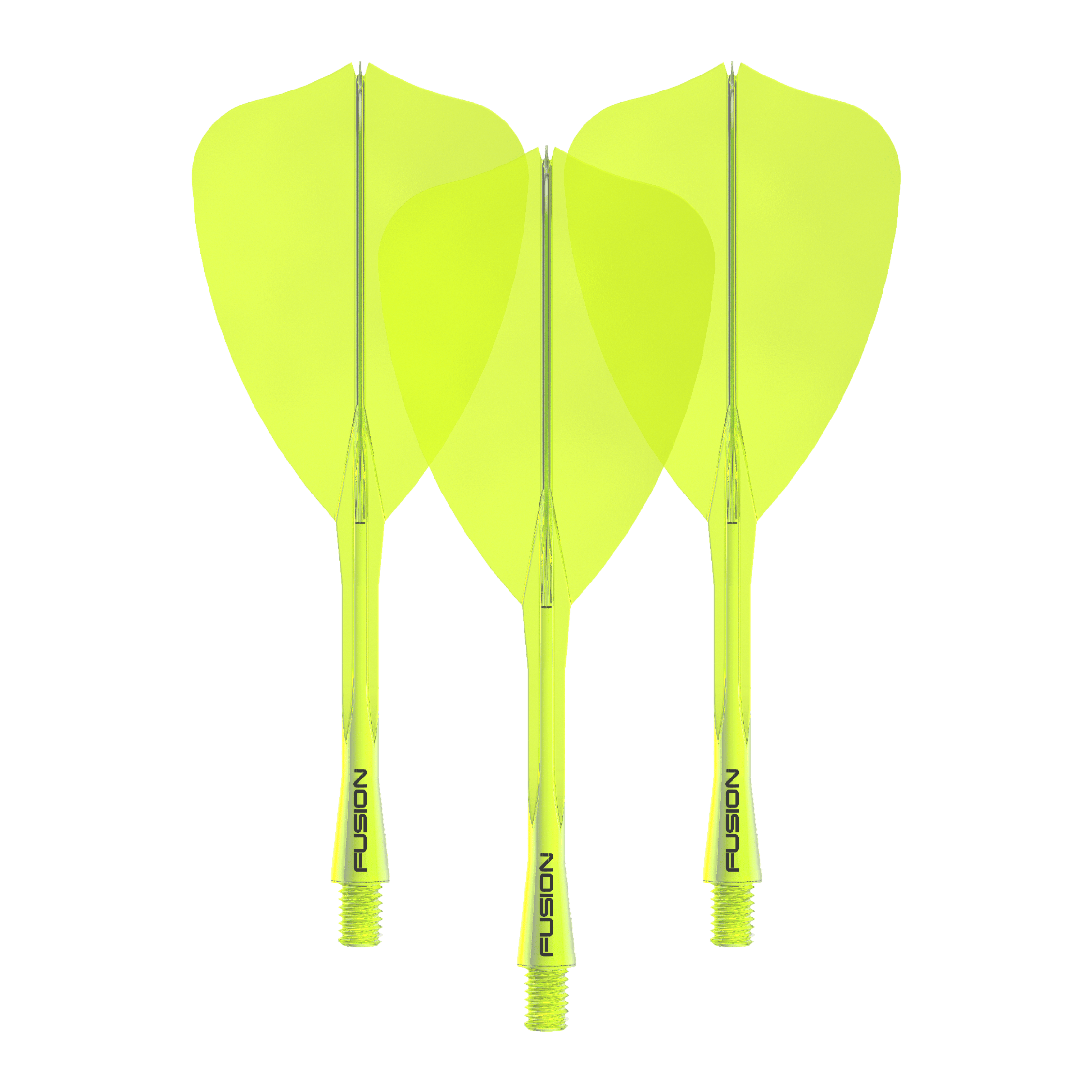 Winmau Fusion Flight Shaft System Freccia Giallo Neon Das Bild zeigt das Winmau Fusion Flight Shaft System Arrow Set in Neongelb mit einer Länge von 34 mm. Es handelt sich um ein Set für Dartpfeile.