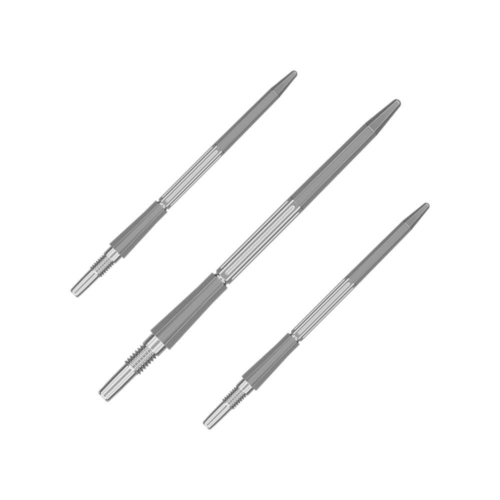 Punte per freccette Target Elysian Archetype 43 Swiss Point in acciaio - Argento Das Bild zeigt ein Set der Target Elysian Archetype 43 SwissPoint Dartspitzen in Silber mit 42 mm Länge. Die Spitzen sind geeignet für professionelle Dartspiele.