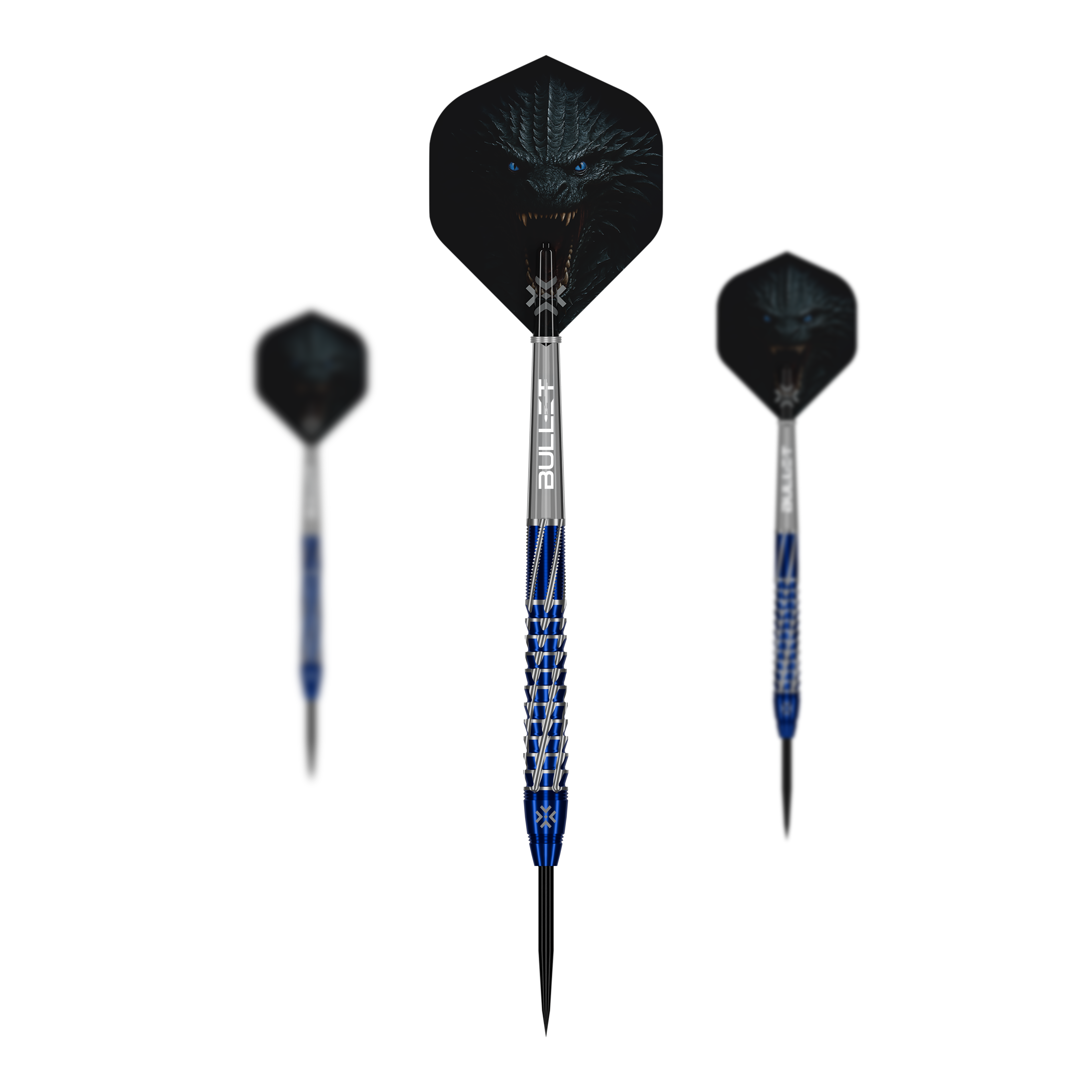 Freccette in acciaio Bullet Hydra Das Bild zeigt die Bullet Hydra Steeldarts. Ein Set präziser Steeldarts für den Dartsport.