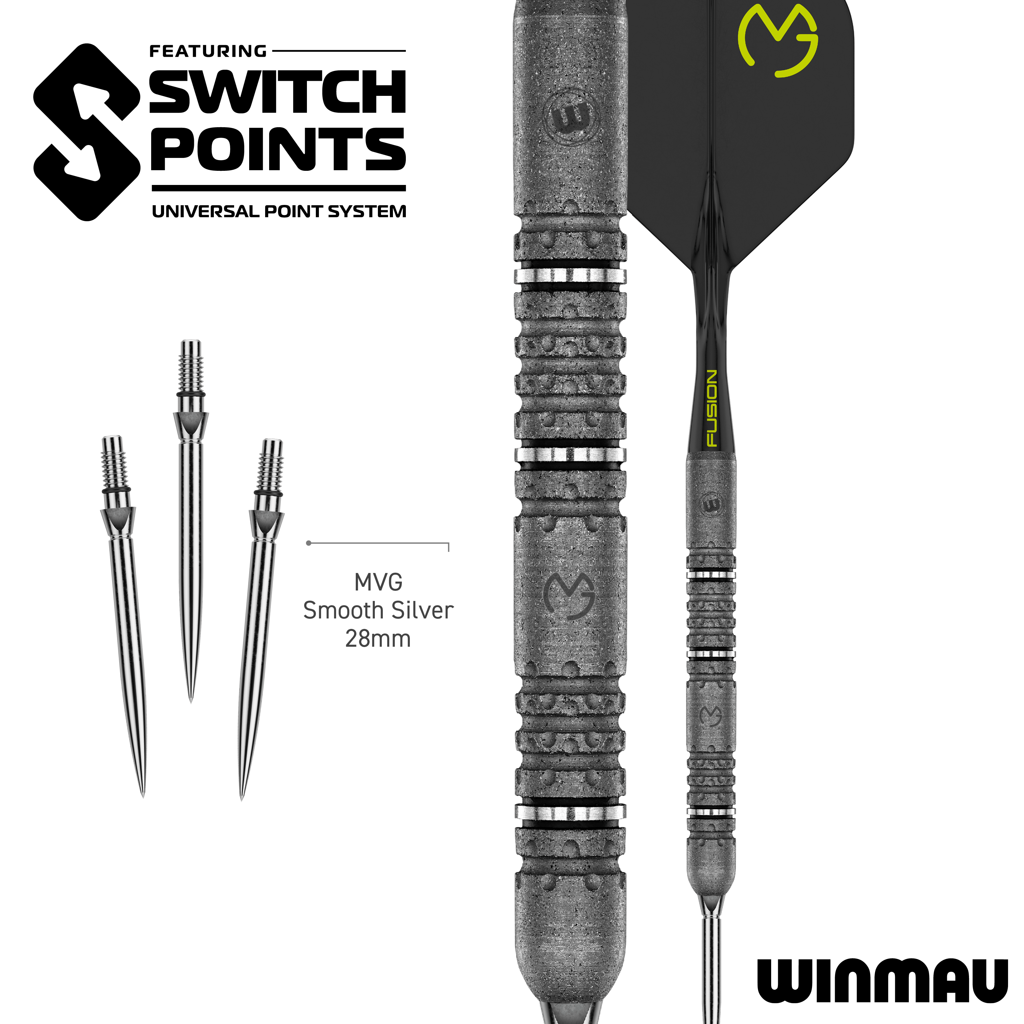 Winmau Michael van Gerwen Signature Edition Punti di cambio Steeldarts Zu sehen sind die Winmau MvG Signature Edition Switch Points Steeldarts. Sie eignen sich ideal für ambitionierte Dartspieler.