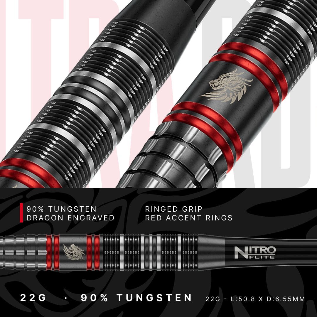 Freccette in acciaio Red Dragon Jonny Clayton RD-ULTRA Switch Point - 22 g Die Red Dragon Jonny Clayton RD-ULTRA Switch Point Steeldarts mit 22 Gramm sind auf dem Bild abgebildet. Die Darts sind aus einem anderen Blickwinkel aufgenommen.