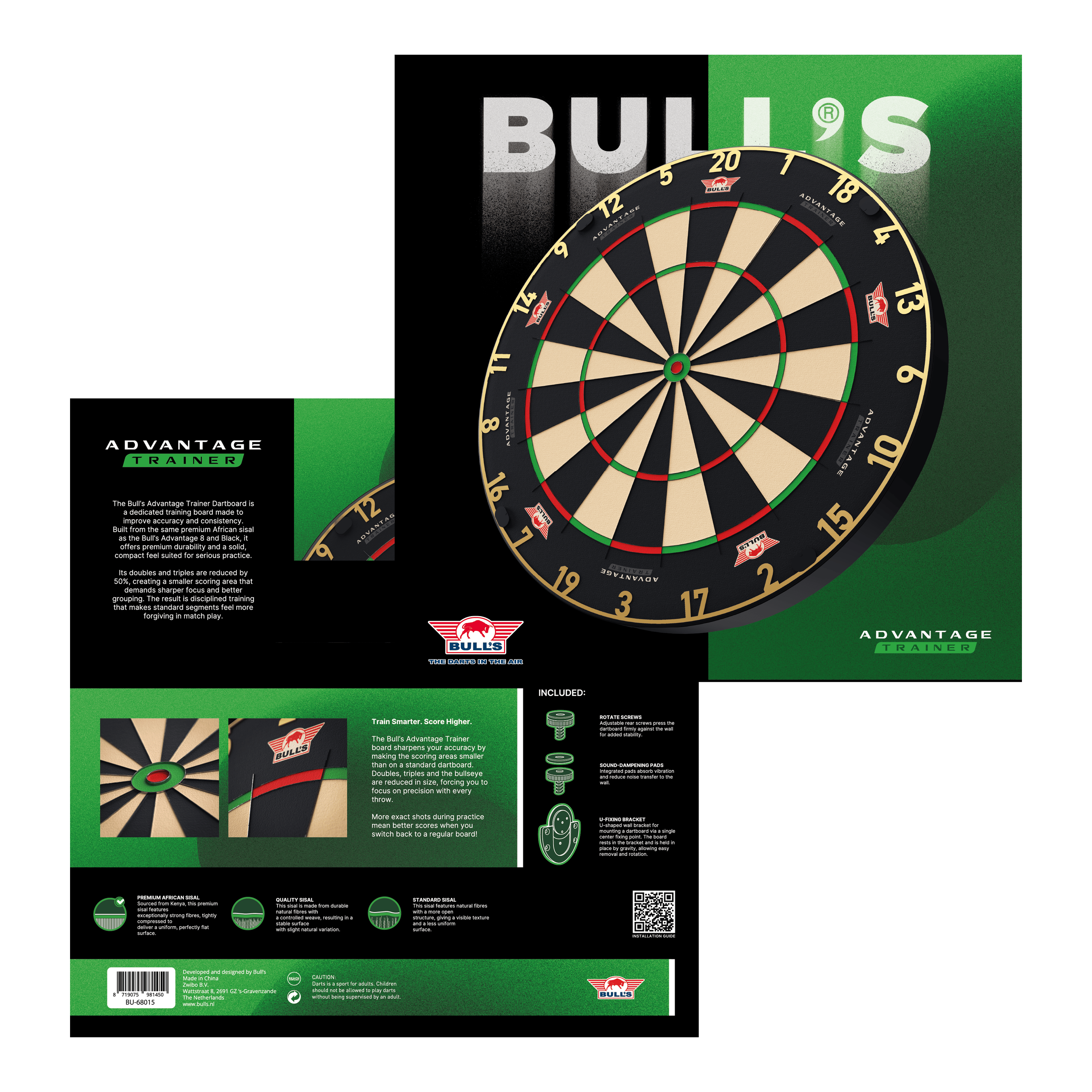 Bersaglio per freccette in acciaio Bulls NL Advantage 8 TRAINER
